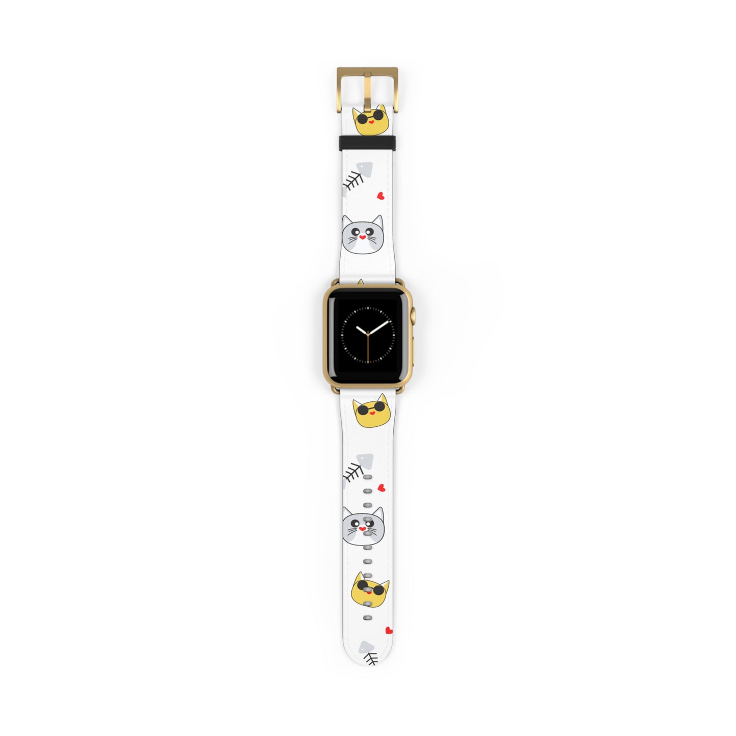 Cute Cat-Themed Watch Band, Kid's Gift, Pet Lover Accessory, Fun Watch Strap, Animal Print Watch Band, Fun Happy Cat Lover band