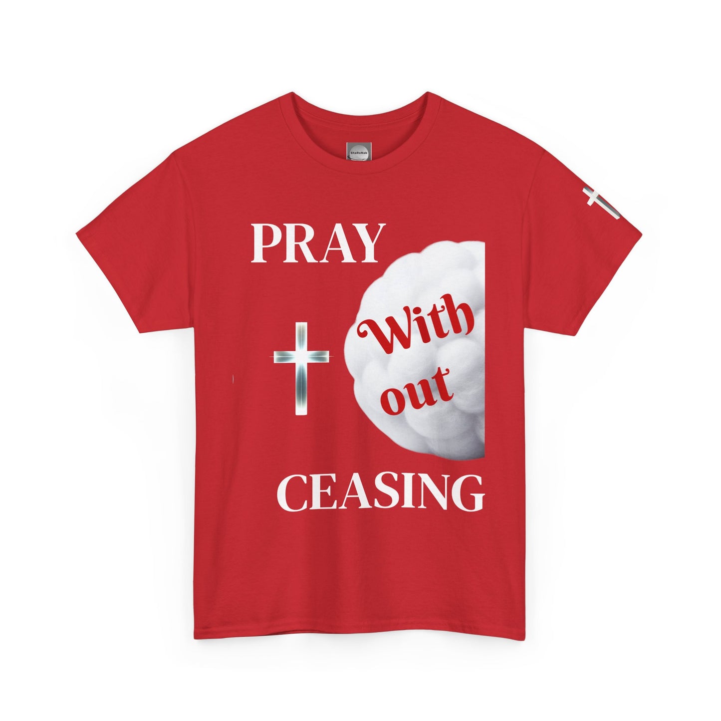 Pray Without Ceasing Unisex Heavy Cotton Tee | Faith-Based Gift, Christian Apparel, Inspirational T-Shirt, Casual Wear, Religious Tee