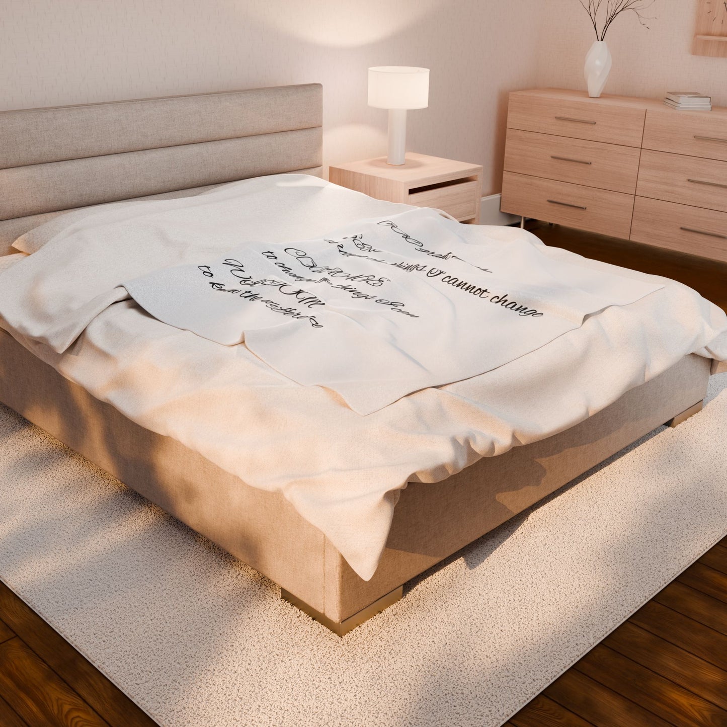 Serenity Prayer Velveteen Plush Blanket - Cozy Comfort for Mindfulness and inner Calm, Holy Reminder