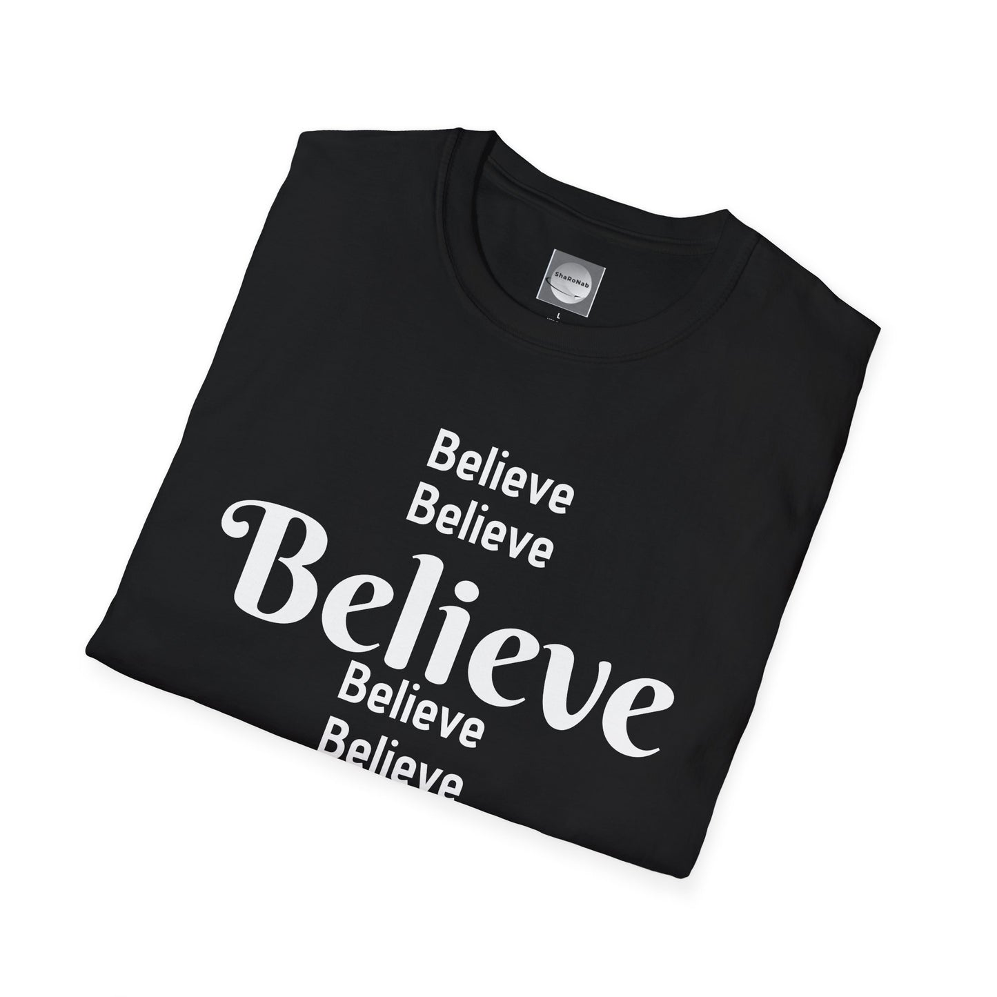 Inspirational Unisex Softstyle T-Shirt - "Believe" Design, Motivational Gift, Casual Wear, Positive Vibes, Everyday Comfort