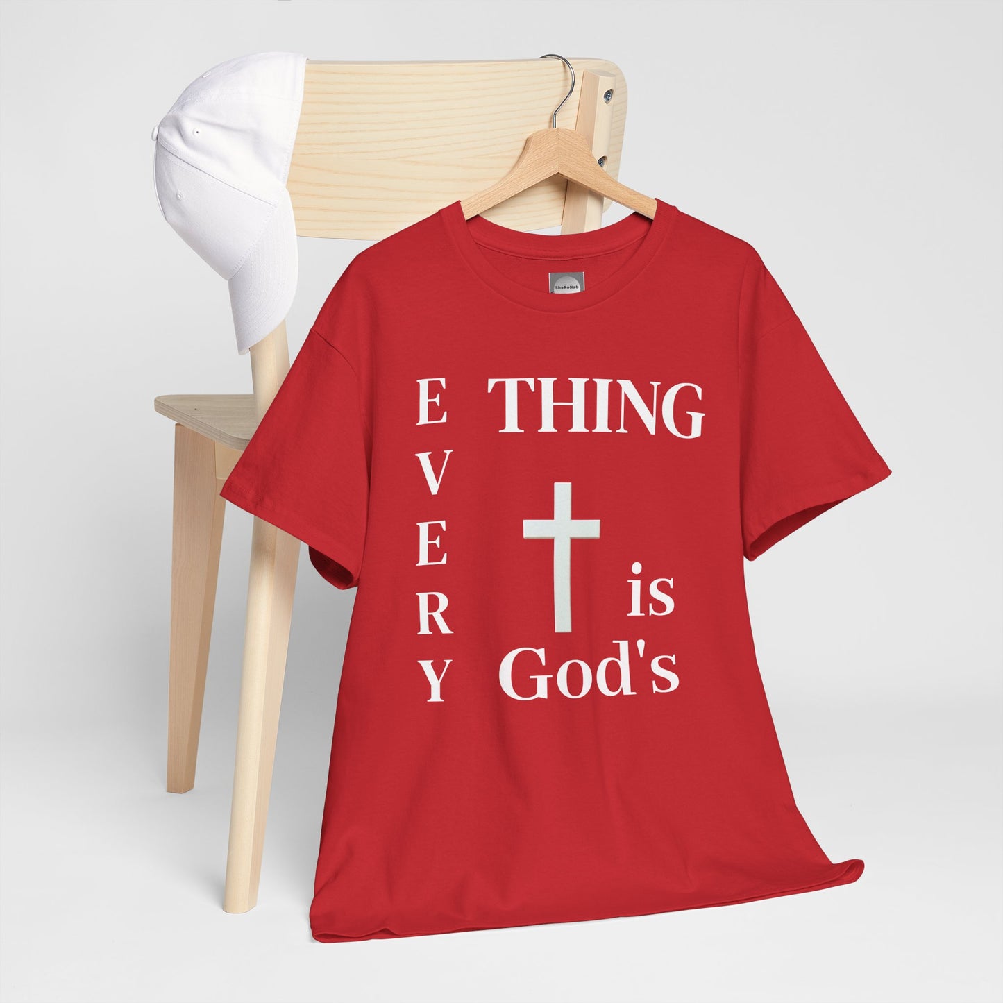 Unisex Heavy Cotton Tee - Everything is God's Faith-Based Graphic Tee, Spiritual Gift, Casual Wear, Christian Apparel, Religious T-Shirt