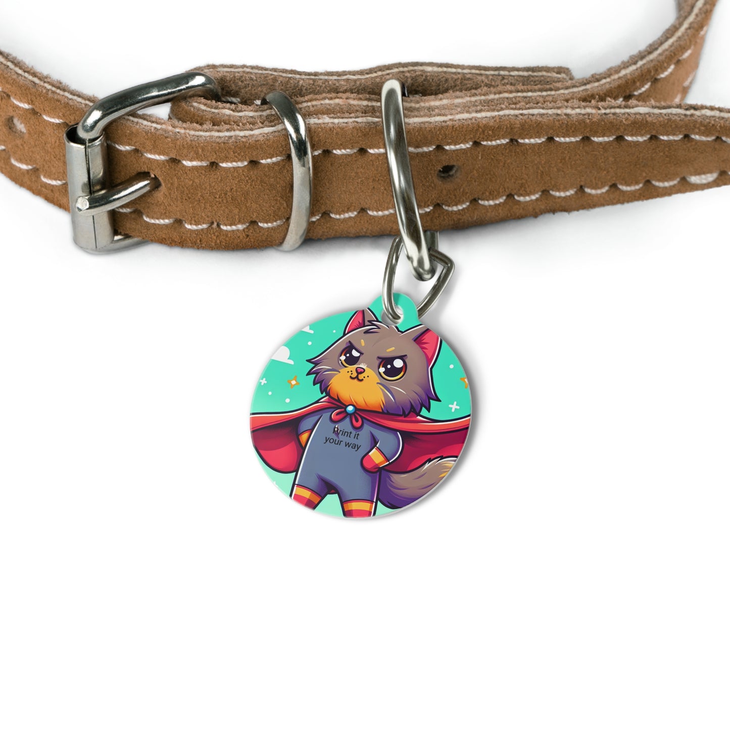 Superhero Cat Tag, Custom Pet Name Tag, Unique Cat Tag, Cute Cat Tag, Personalized Pet Accessories, Pet Gift, Cat Lovers