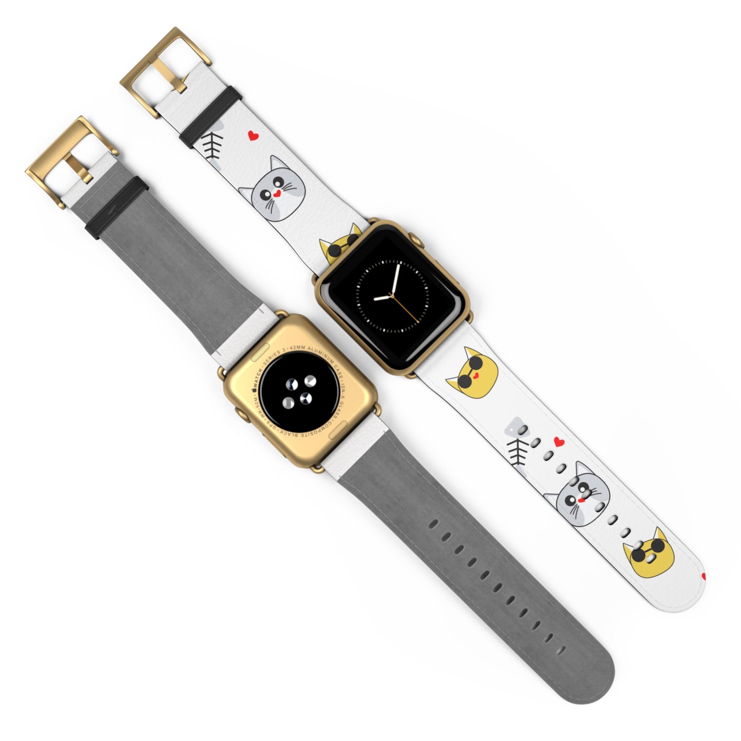 Cute Cat-Themed Watch Band, Kid's Gift, Pet Lover Accessory, Fun Watch Strap, Animal Print Watch Band, Fun Happy Cat Lover band
