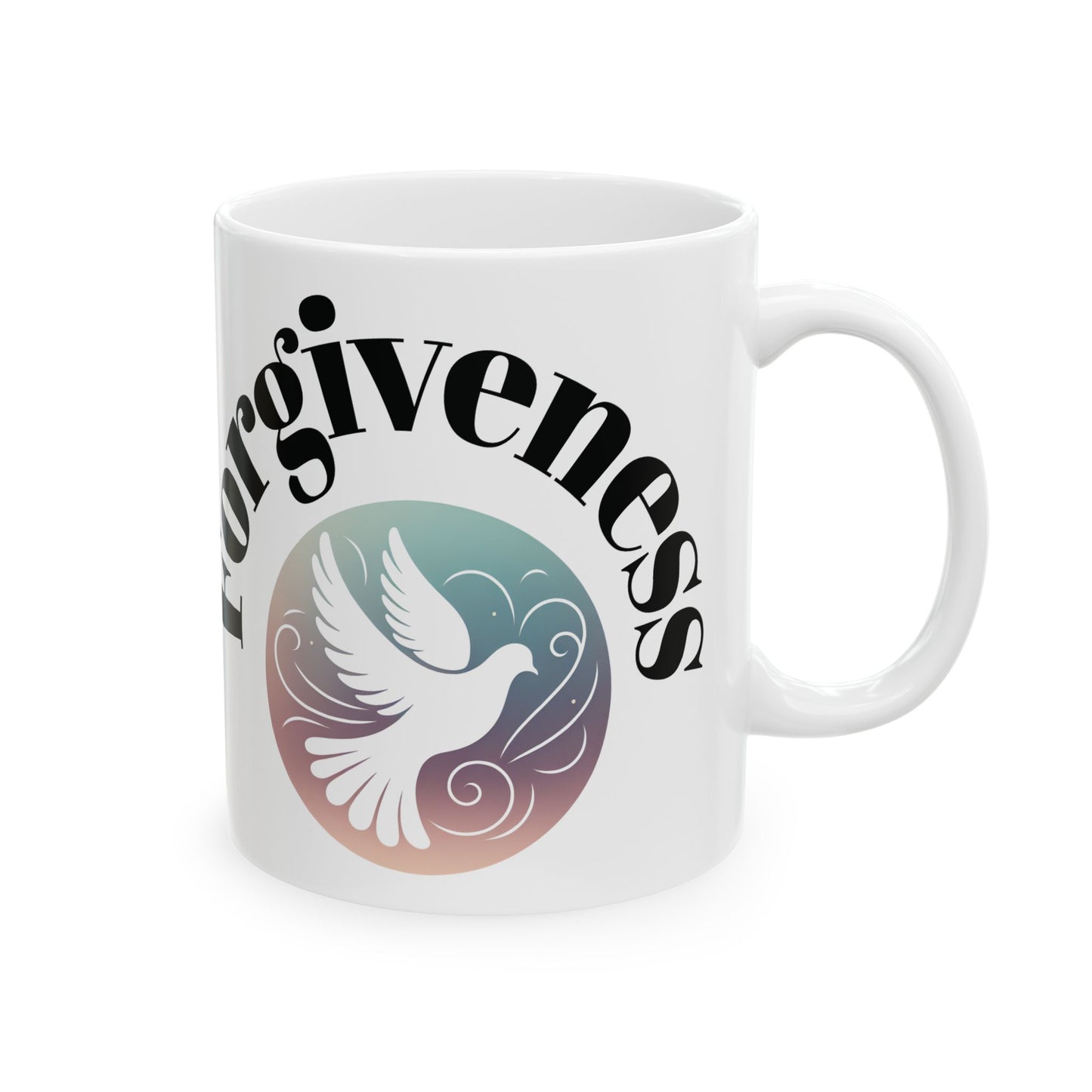 Inspirational Ceramic Mug - 11oz/15oz - Forgive as He forgives us Holy reminder, Great gift for believers and Faith lovers
