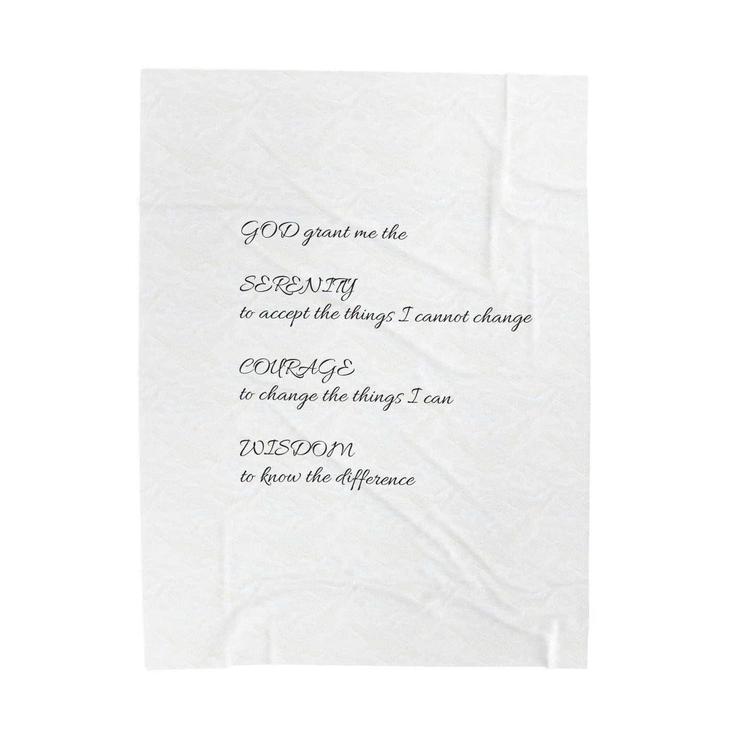 Serenity Prayer Velveteen Plush Blanket - Cozy Comfort for Mindfulness and inner Calm, Holy Reminder