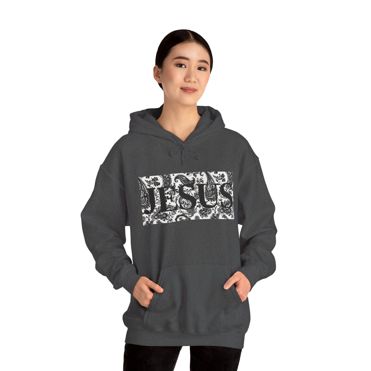 Stylish Jesus Hoodie, Unisex Heavy Blend Sweatshirt, Christian Apparel, Gift for Believers, Cozy Faith-Inspired Wear