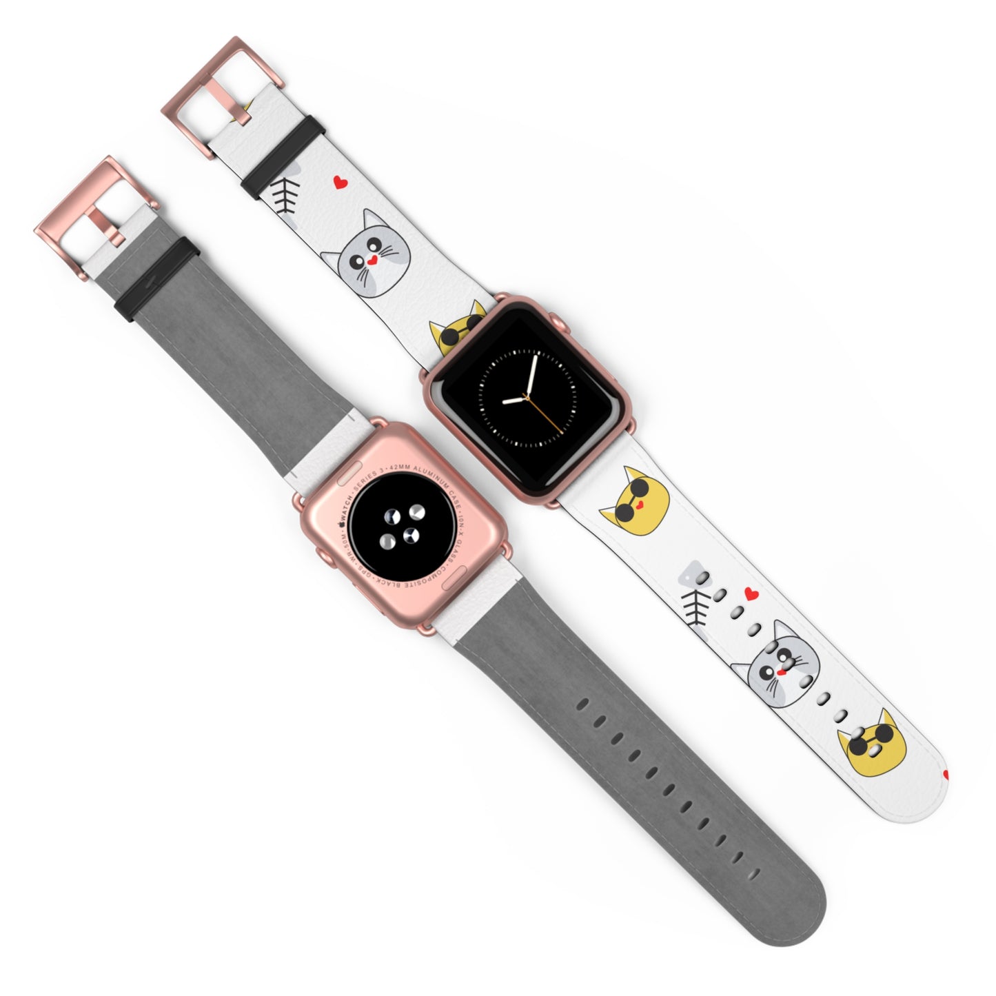 Cute Cat-Themed Watch Band, Kid's Gift, Pet Lover Accessory, Fun Watch Strap, Animal Print Watch Band, Fun Happy Cat Lover band