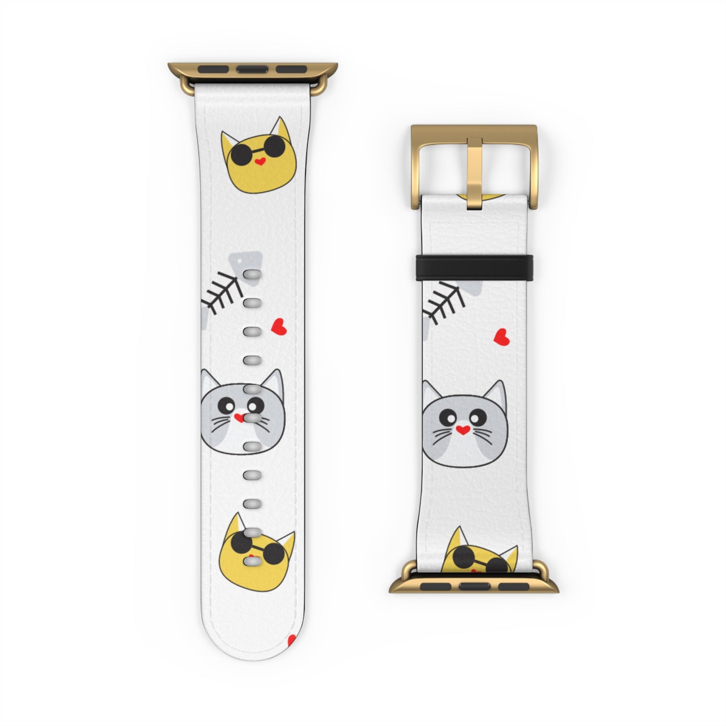 Cute Cat-Themed Watch Band, Kid's Gift, Pet Lover Accessory, Fun Watch Strap, Animal Print Watch Band, Fun Happy Cat Lover band