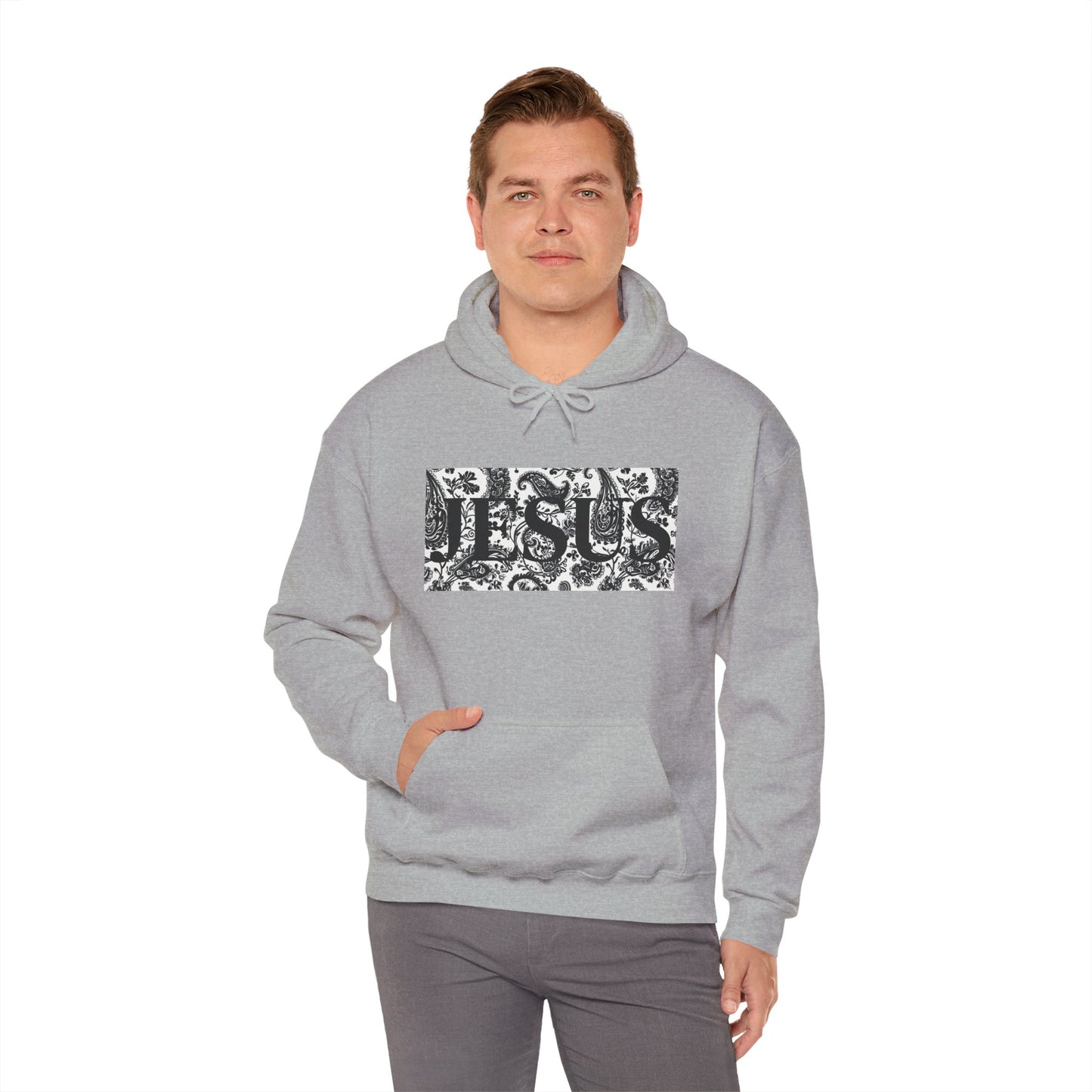 Stylish Jesus Hoodie, Unisex Heavy Blend Sweatshirt, Christian Apparel, Gift for Believers, Cozy Faith-Inspired Wear