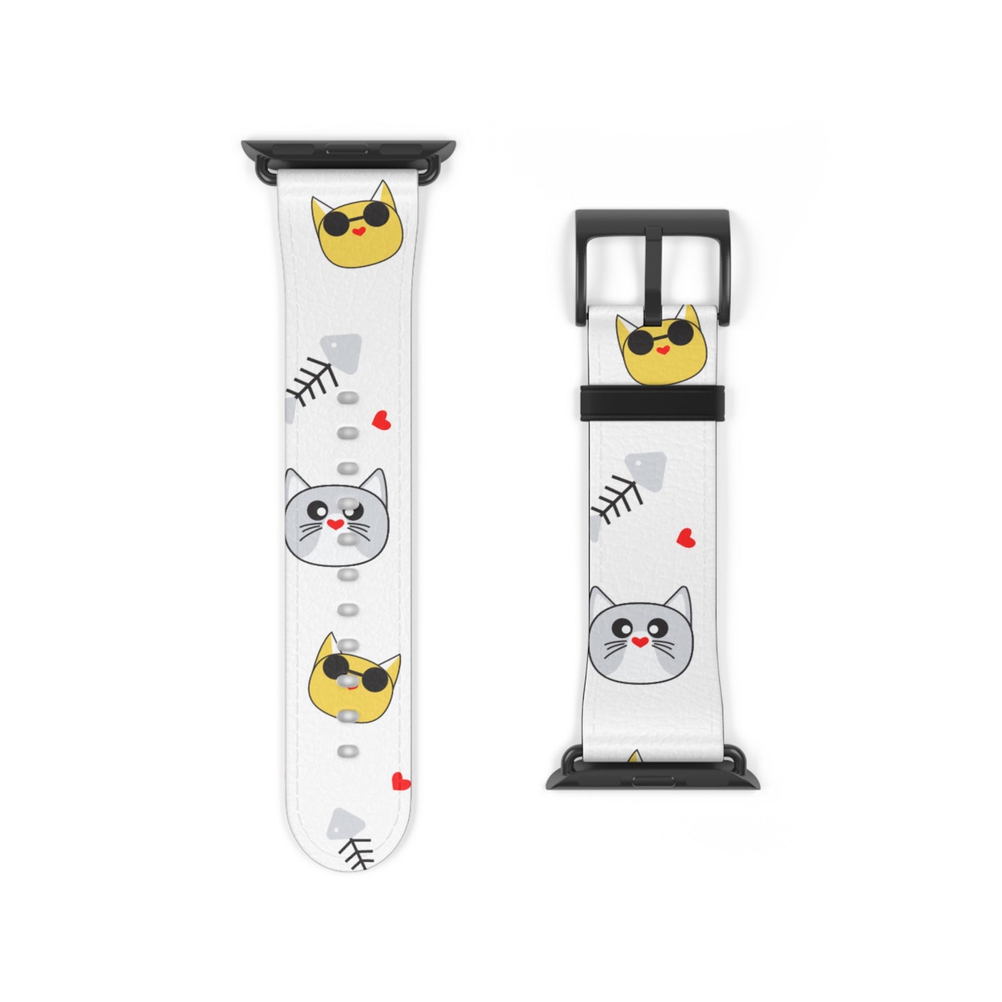 Cute Cat-Themed Watch Band, Kid's Gift, Pet Lover Accessory, Fun Watch Strap, Animal Print Watch Band, Fun Happy Cat Lover band