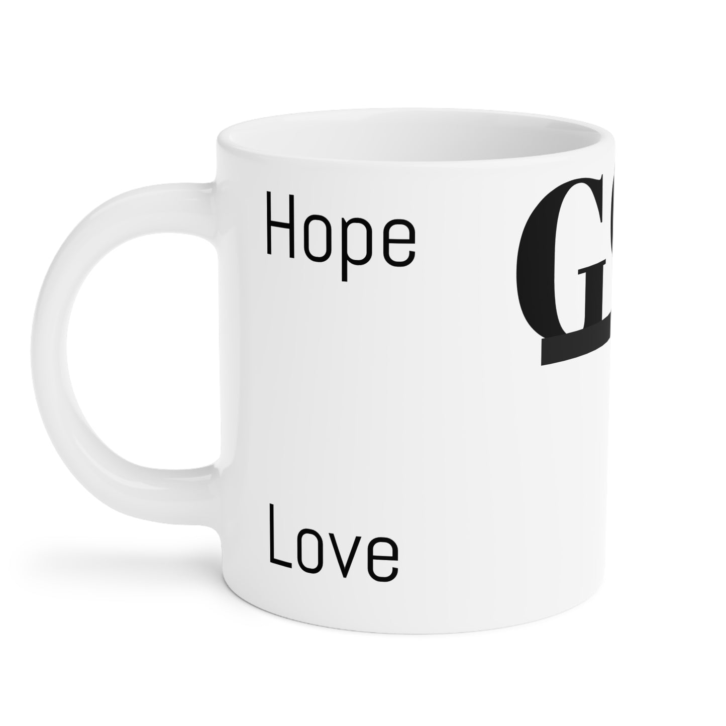 Inspirational Ceramic Mug - "God" with Hope & Love Designs – Perfect Gift for Faith & Encouragement