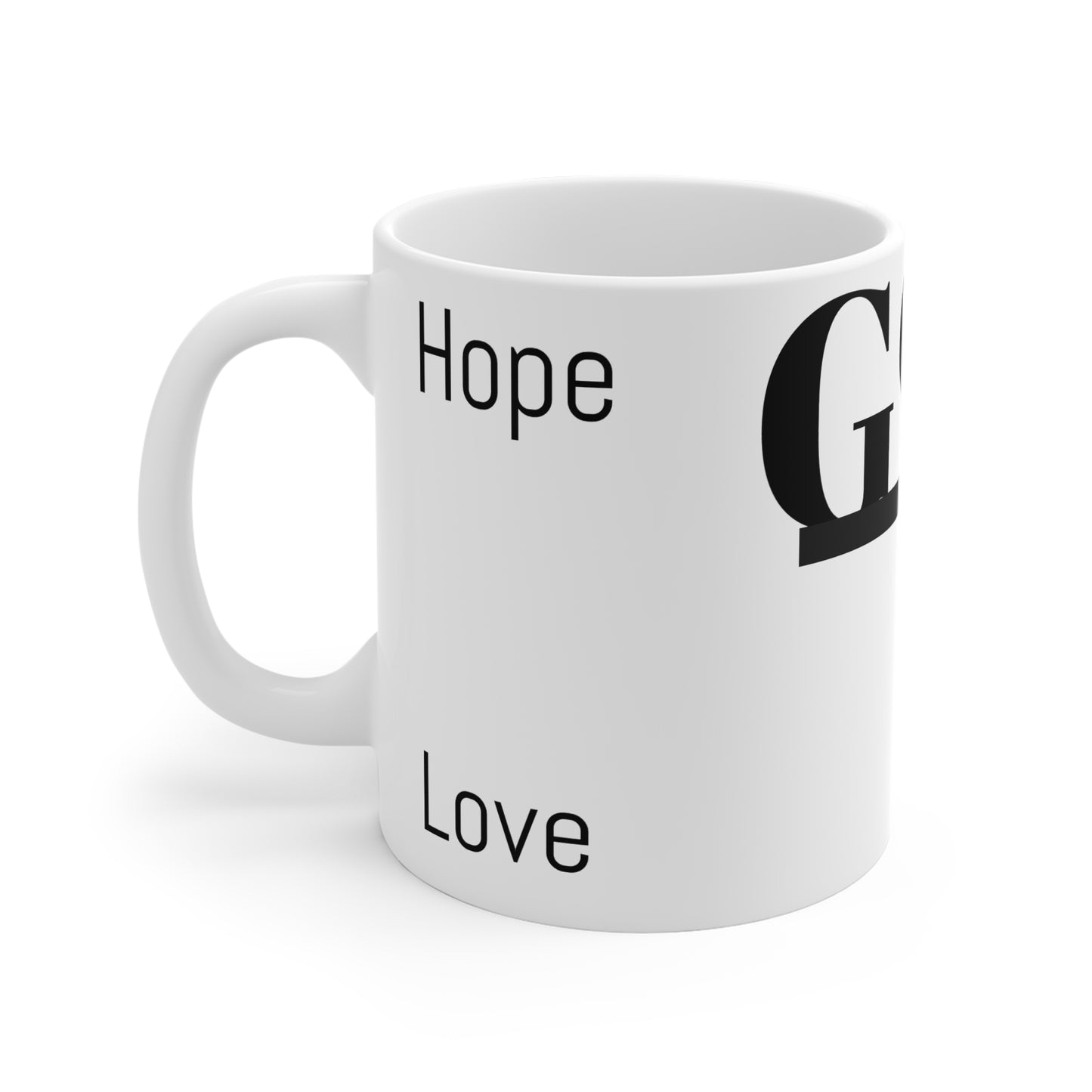 Inspirational Ceramic Mug - "God" with Hope & Love Designs – Perfect Gift for Faith & Encouragement