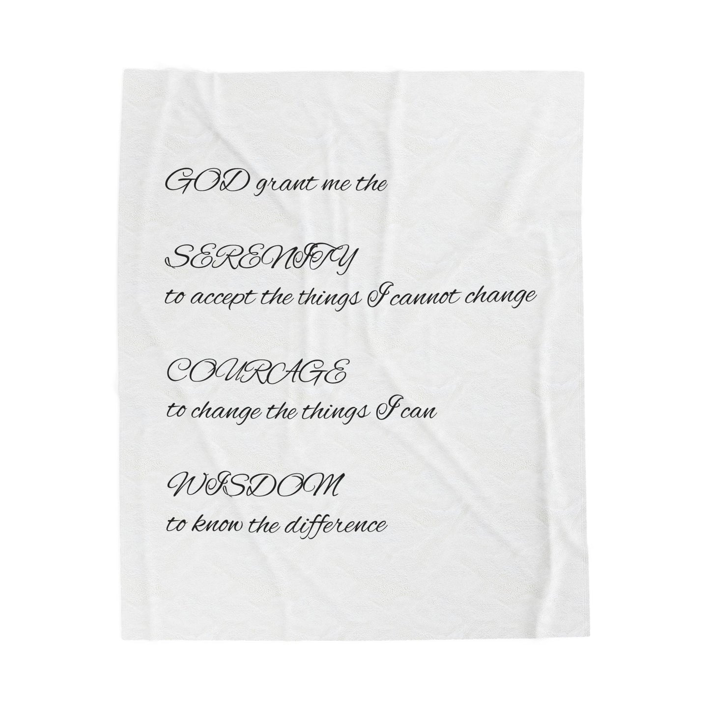 Serenity Prayer Velveteen Plush Blanket - Cozy Comfort for Mindfulness and inner Calm, Holy Reminder