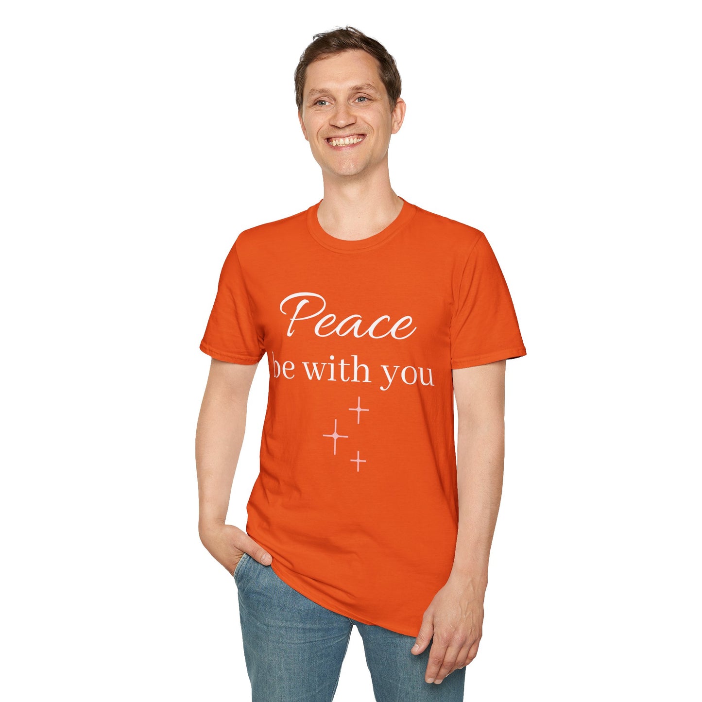 Inspirational Unisex Softstyle T-Shirt: 'May His Peace Be With You Always', Jesus tshirt