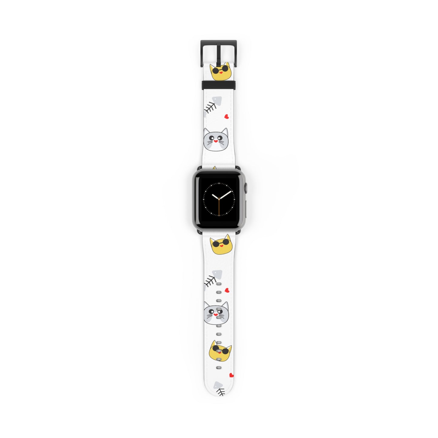 Cute Cat-Themed Watch Band, Kid's Gift, Pet Lover Accessory, Fun Watch Strap, Animal Print Watch Band, Fun Happy Cat Lover band