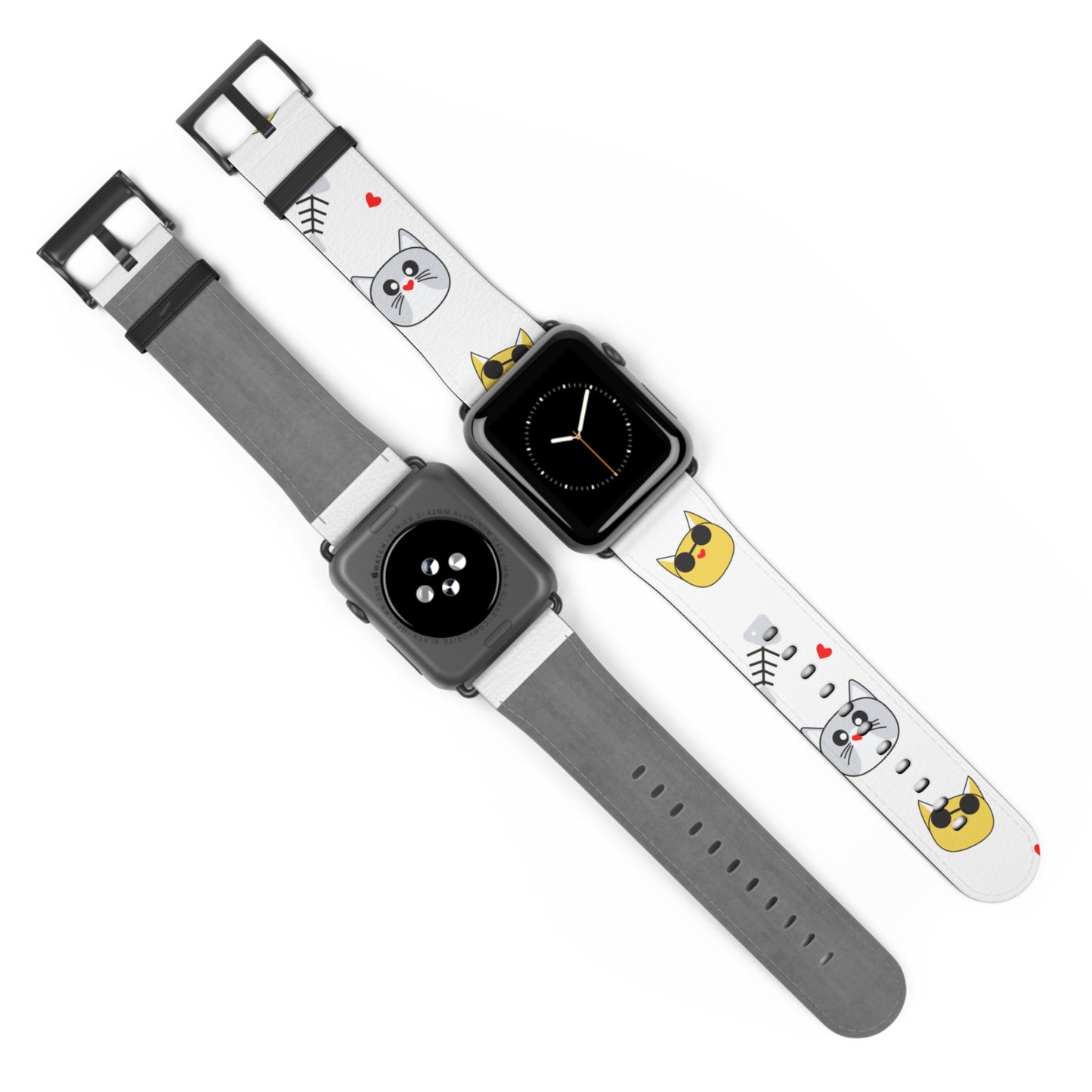 Cute Cat-Themed Watch Band, Kid's Gift, Pet Lover Accessory, Fun Watch Strap, Animal Print Watch Band, Fun Happy Cat Lover band