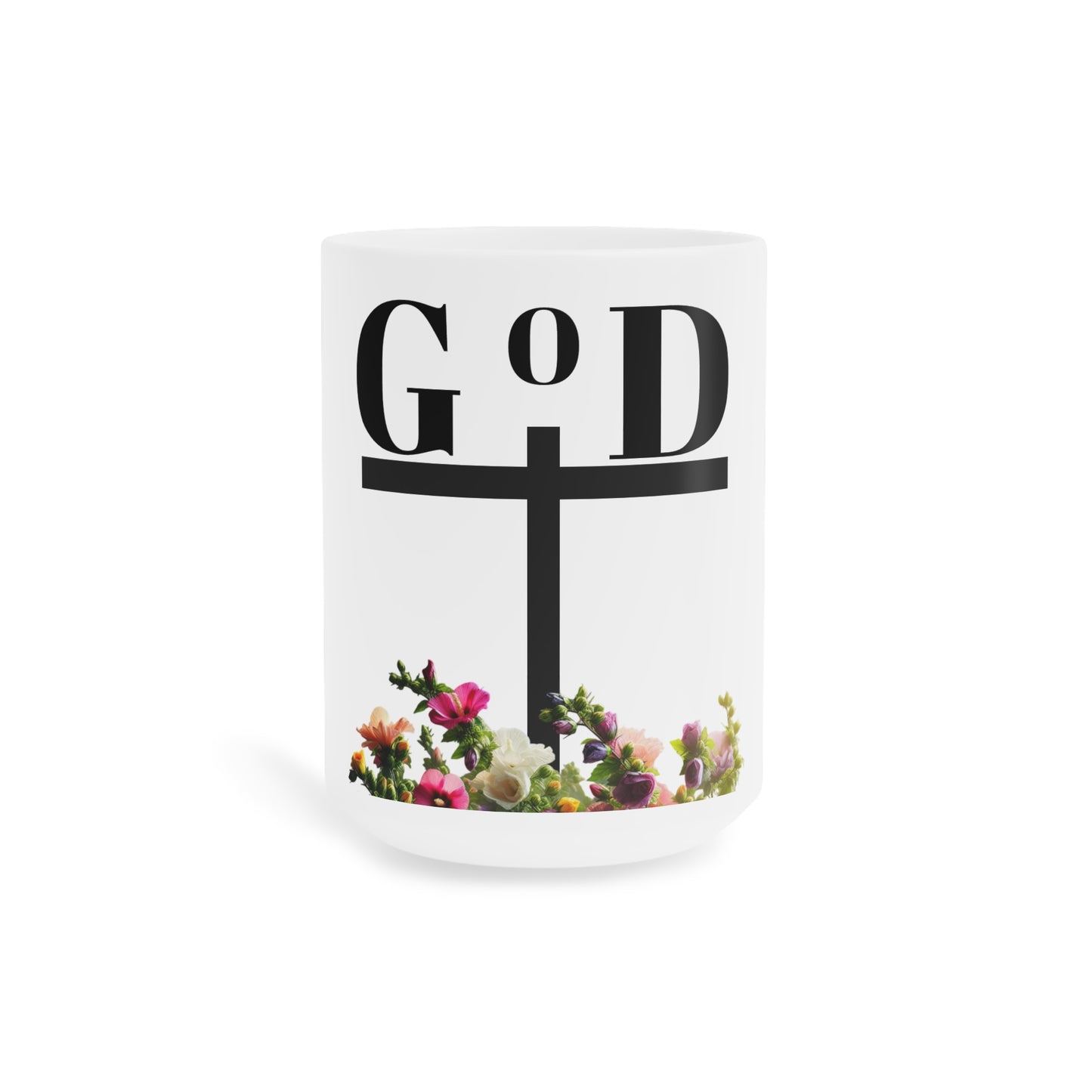 Inspirational Ceramic Mug - "God" with Hope & Love Designs – Perfect Gift for Faith & Encouragement