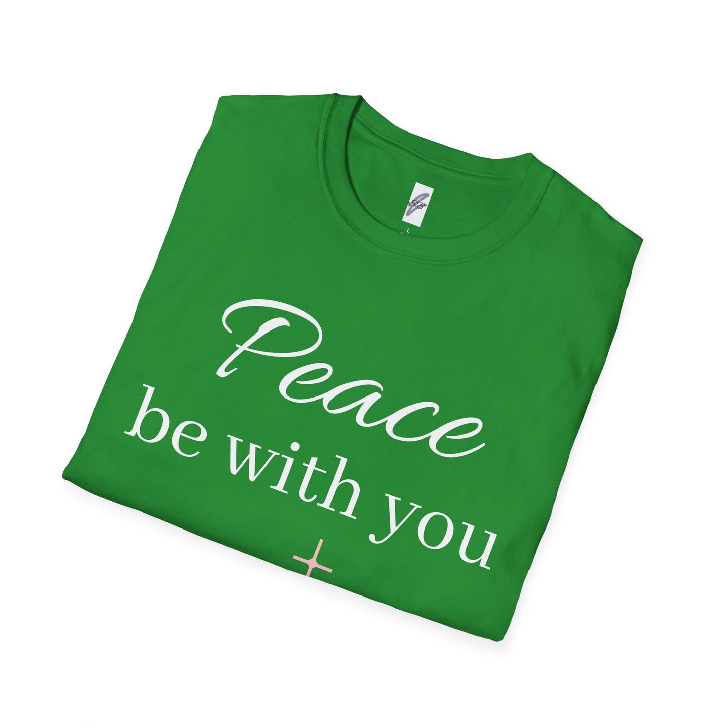 Inspirational Unisex Softstyle T-Shirt: 'May His Peace Be With You Always', Jesus tshirt
