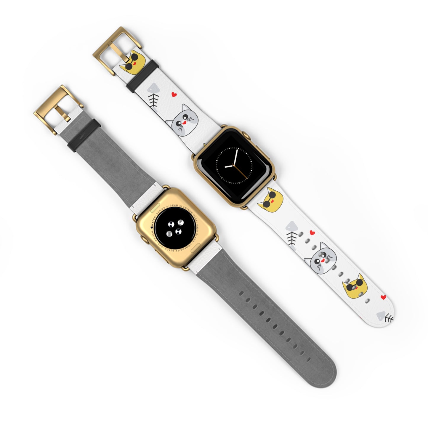 Cute Cat-Themed Watch Band, Kid's Gift, Pet Lover Accessory, Fun Watch Strap, Animal Print Watch Band, Fun Happy Cat Lover band