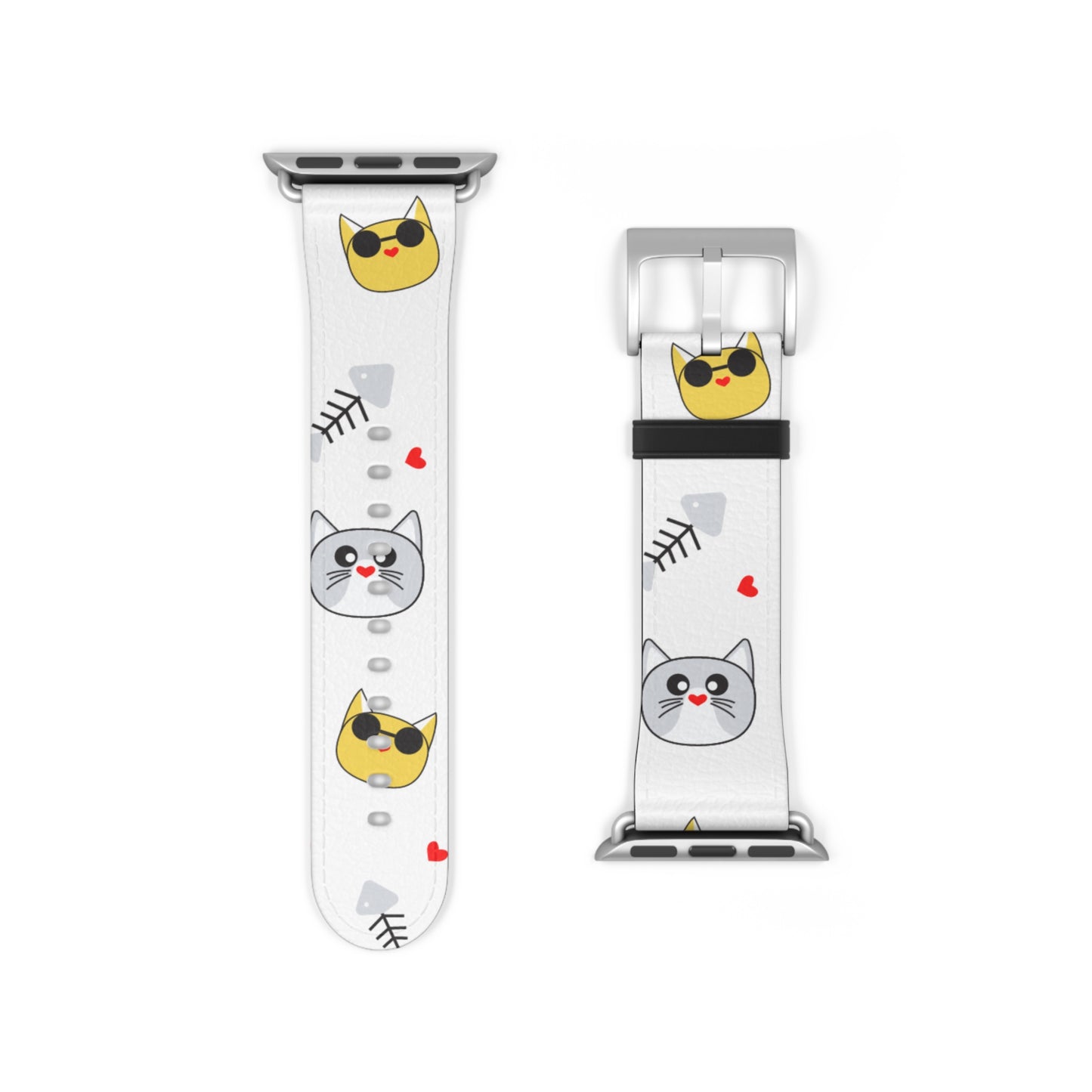 Cute Cat-Themed Watch Band, Kid's Gift, Pet Lover Accessory, Fun Watch Strap, Animal Print Watch Band, Fun Happy Cat Lover band