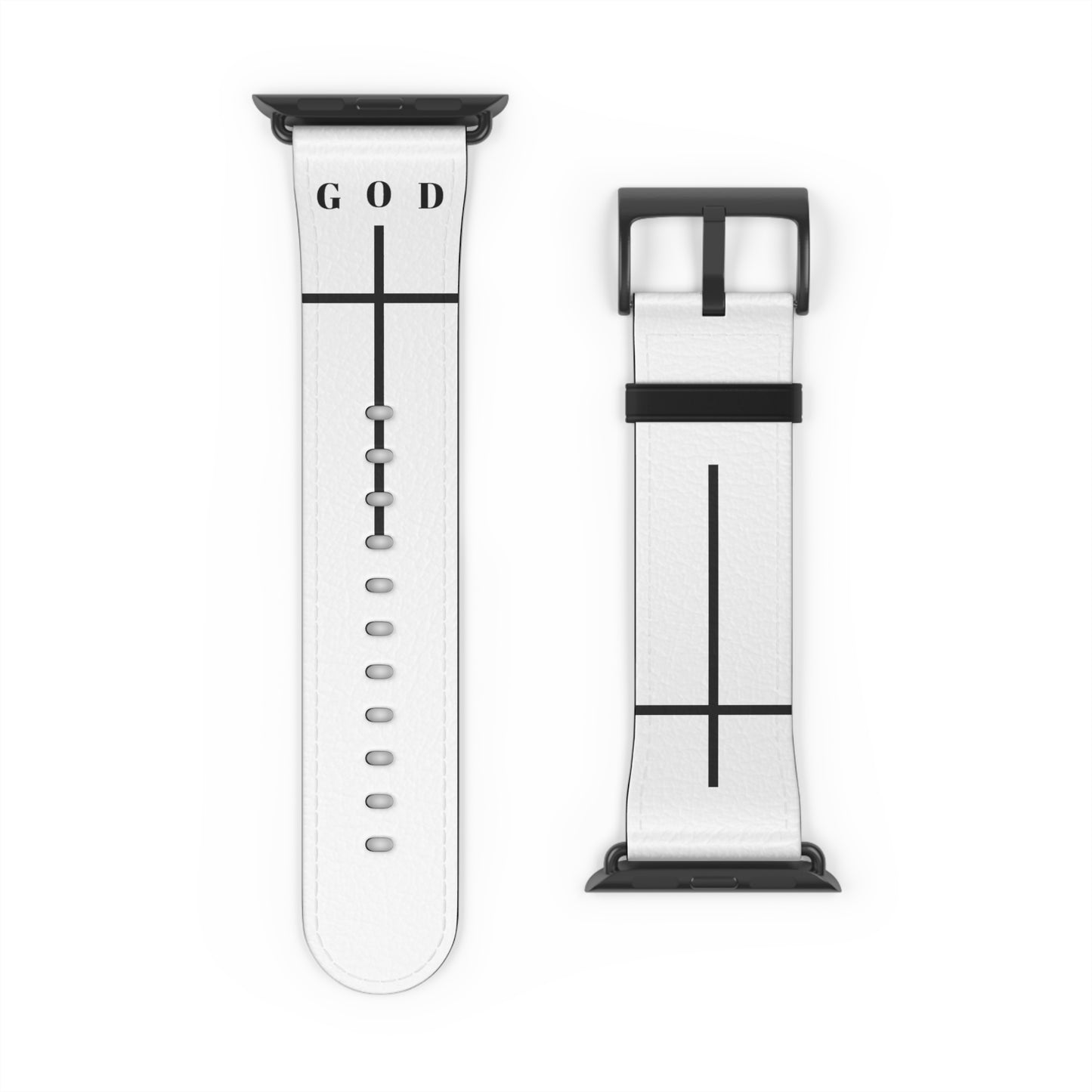 Elegant White Watch Band - Minimalist Design for Apple Watch, Stylish Accessory, Gift for Him/Her, Personalized Watch Strap, God Inspiration