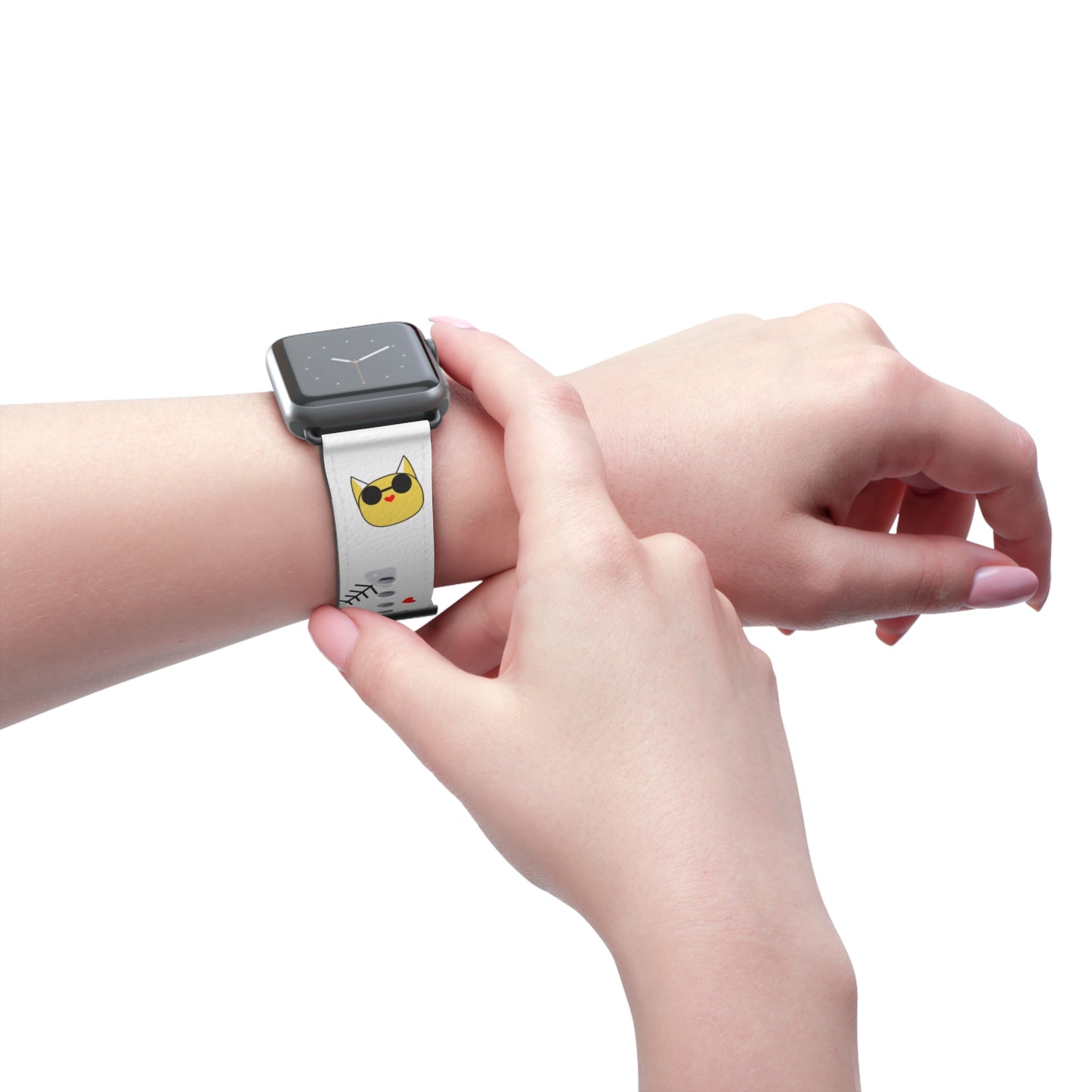 Cute Cat-Themed Watch Band, Kid's Gift, Pet Lover Accessory, Fun Watch Strap, Animal Print Watch Band, Fun Happy Cat Lover band