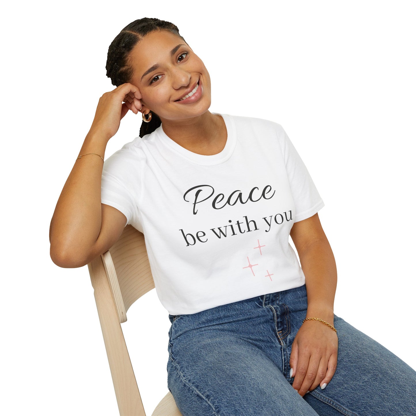 Inspirational Unisex Softstyle T-Shirt: 'May His Peace Be With You Always', Jesus tshirt
