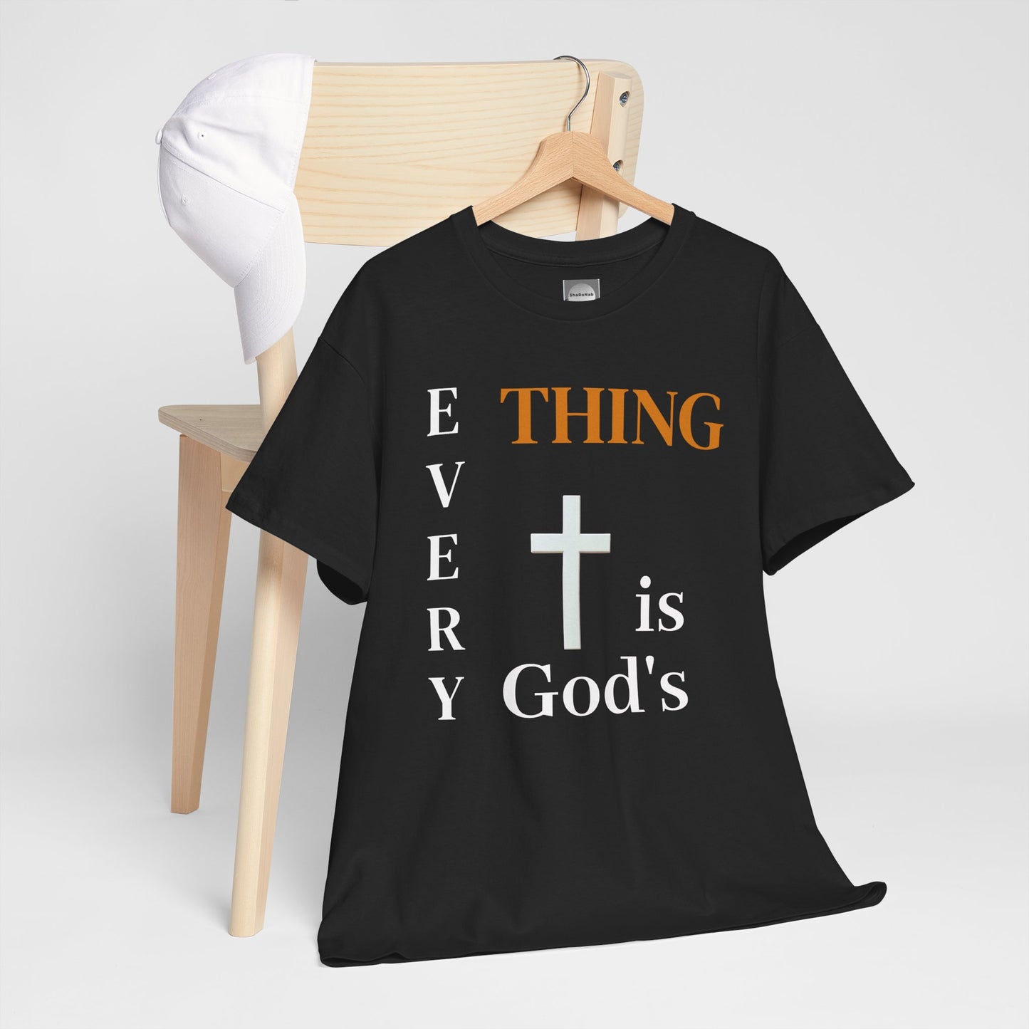 Unisex Heavy Cotton Tee - Everything is God's Faith-Based Graphic Tee, Spiritual Gift, Casual Wear, Christian Apparel, Religious T-Shirt