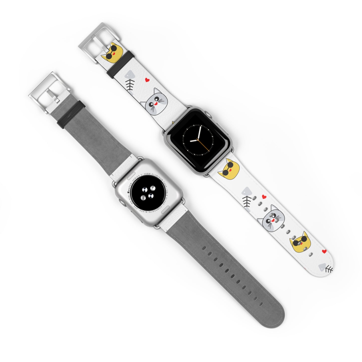 Cute Cat-Themed Watch Band, Kid's Gift, Pet Lover Accessory, Fun Watch Strap, Animal Print Watch Band, Fun Happy Cat Lover band