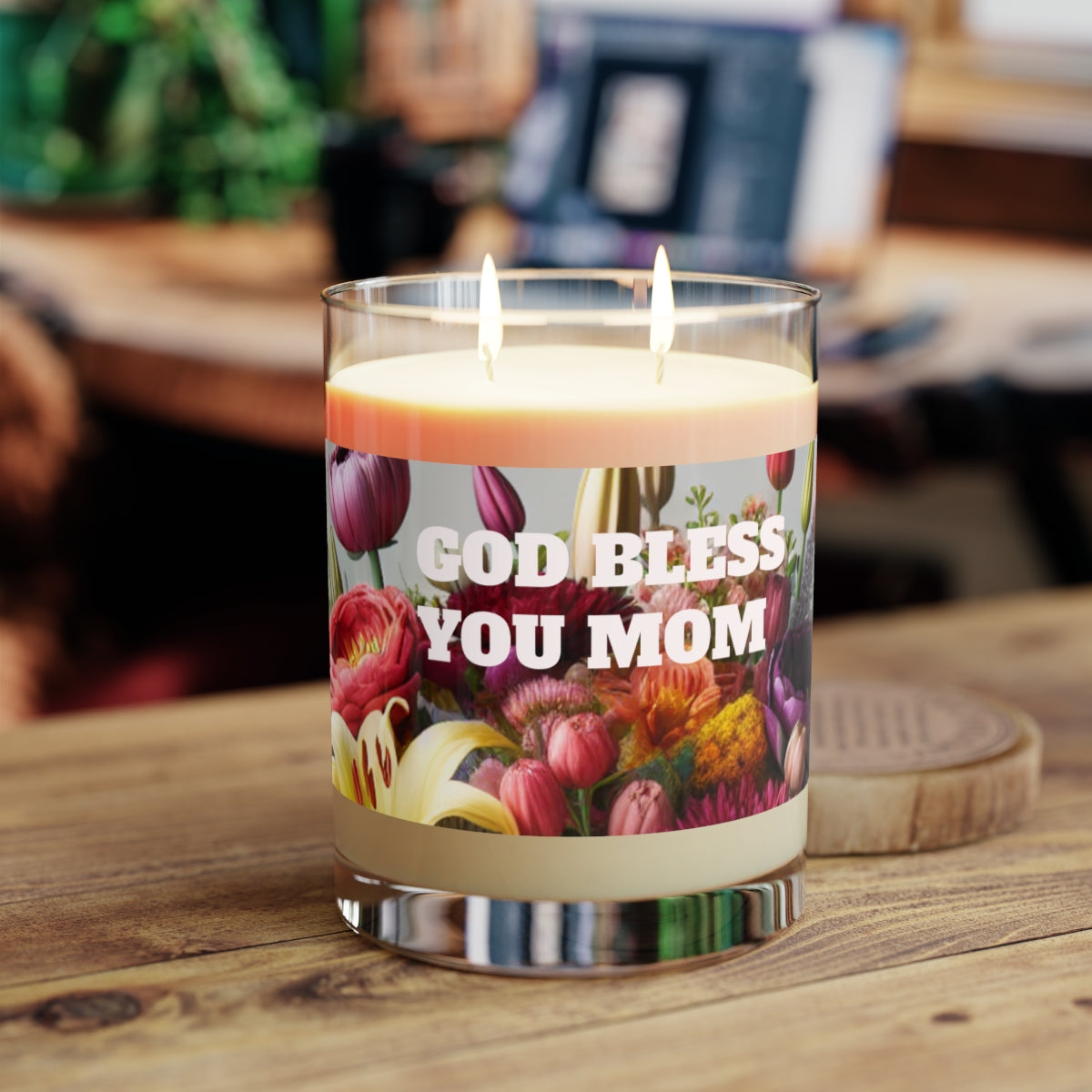 Floral Scented Candle - Luxurious 11oz Full Glass with Double Wicks