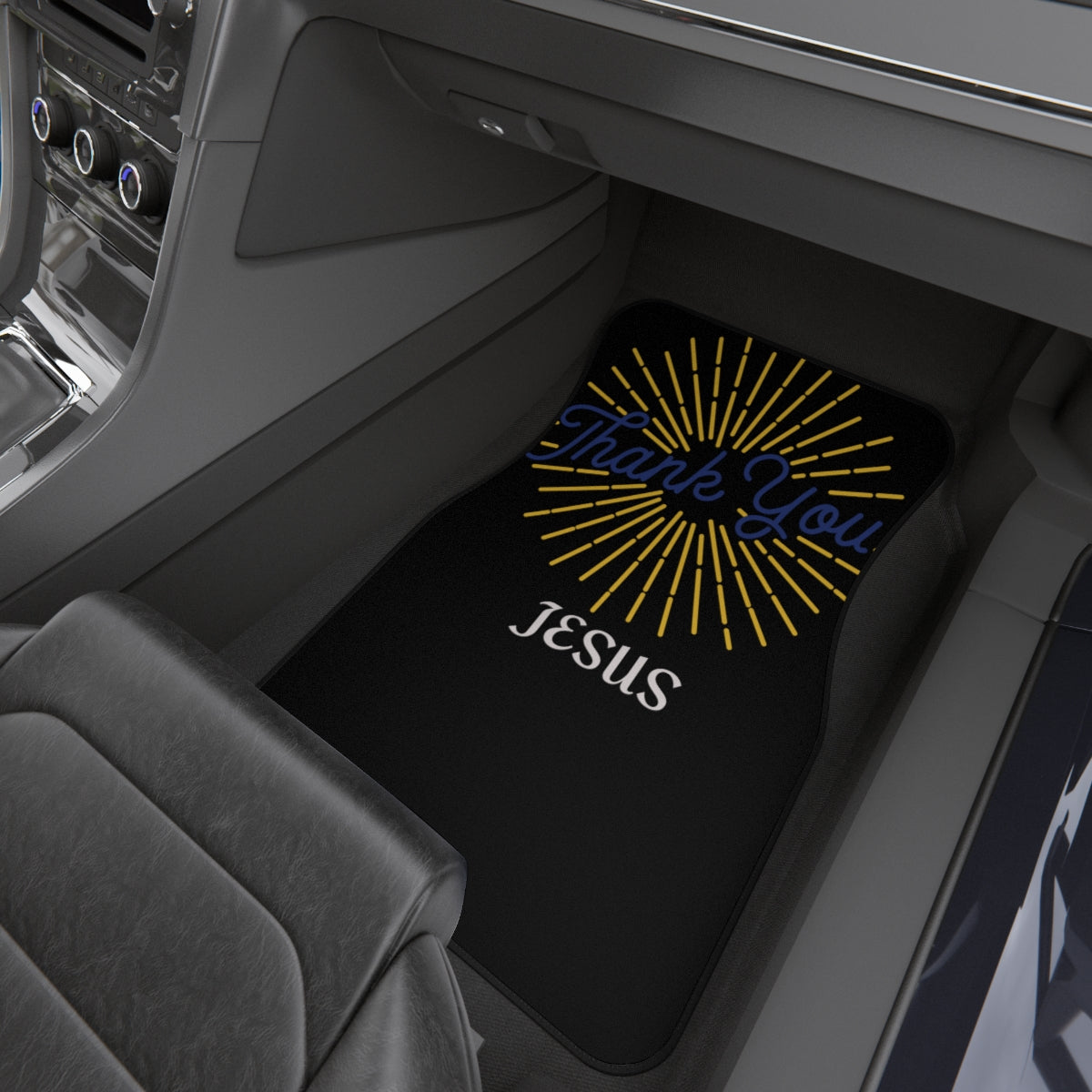 Custom Car Mats - Thank You Jesus Design, Religious Car Accessories, Sentimental Gift, Spiritual Car Decor