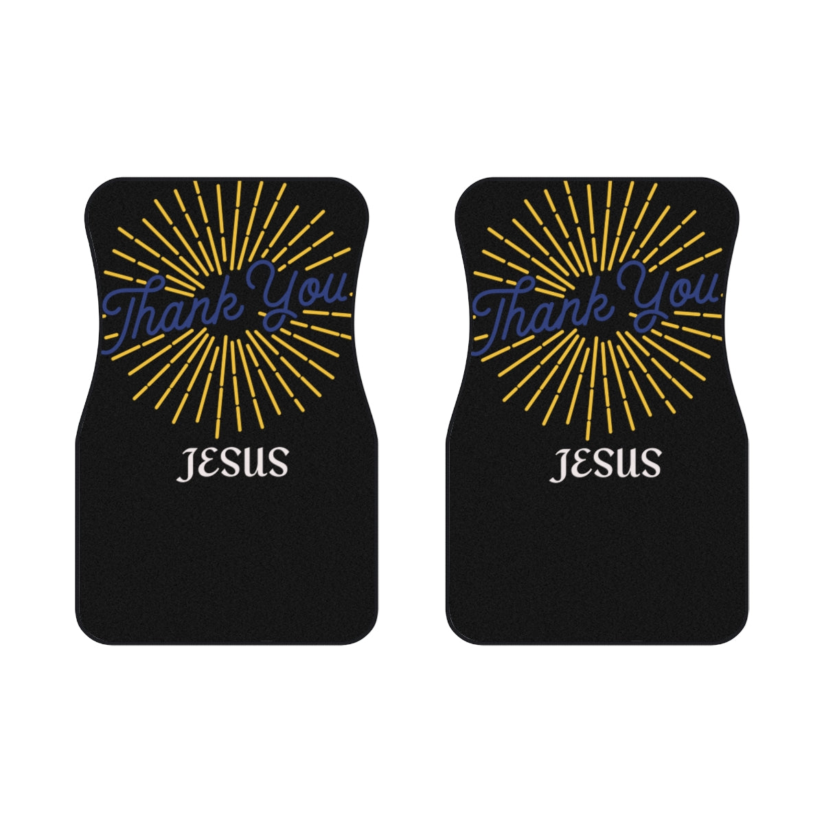 Custom Car Mats - Thank You Jesus Design, Religious Car Accessories, Sentimental Gift, Spiritual Car Decor