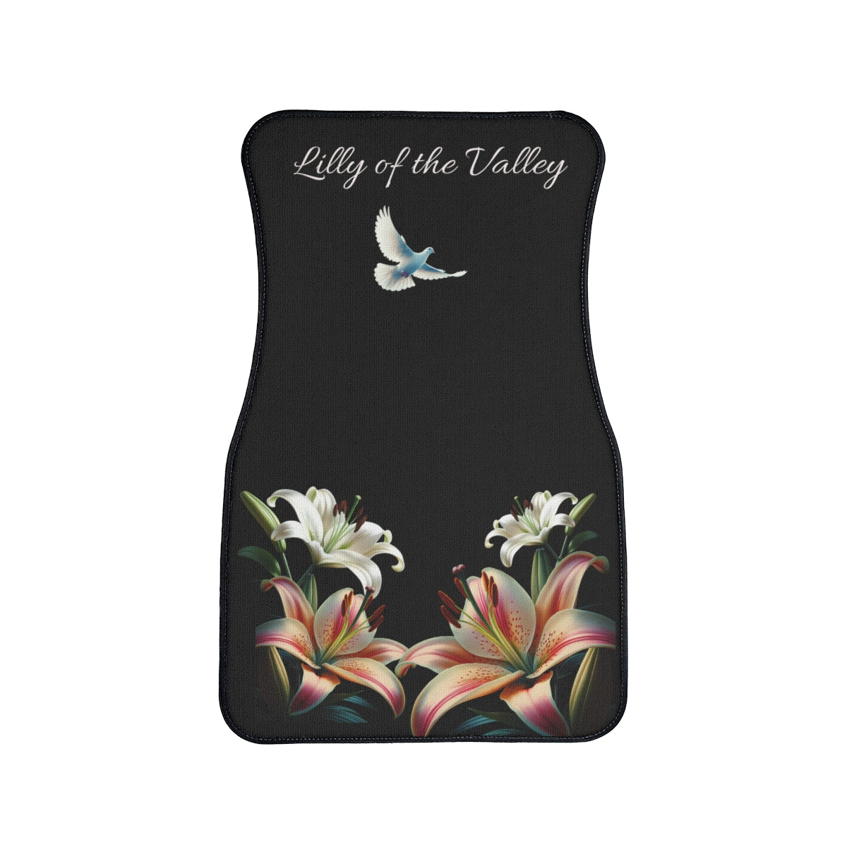 Floral Car Floor Mat featuring 'Lilly of the Valley' Design - Perfect for Spring Decor, Mother's Day Gift, Auto Accessories, Faith Lover