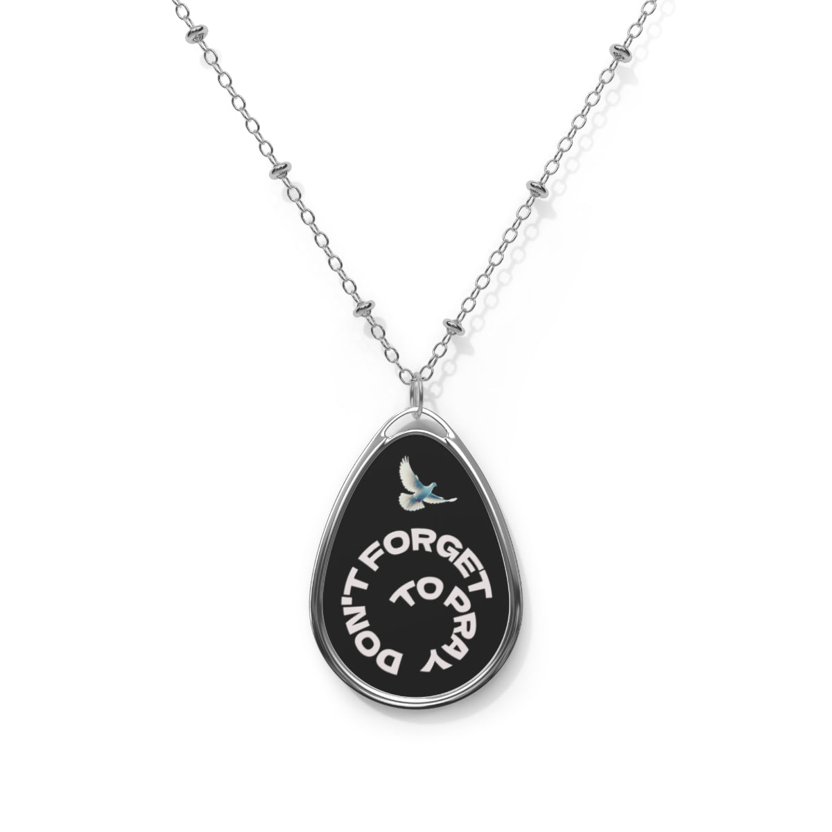Faith Inspirational Oval Necklace, Motivational Jewelry Gift, Encouragement Pendant, Prayer Reminder Necklace, Spiritual Accessory