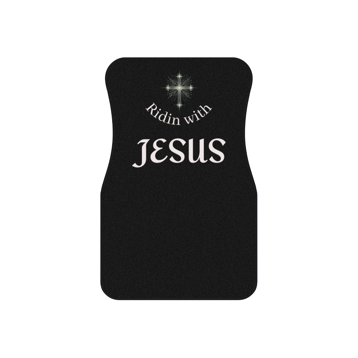 Car Mats Set, Ride with Jesus Black Floor Mats, Inspirational Car Accessories, Faith-based Car Decor, Religious Gift for Believers