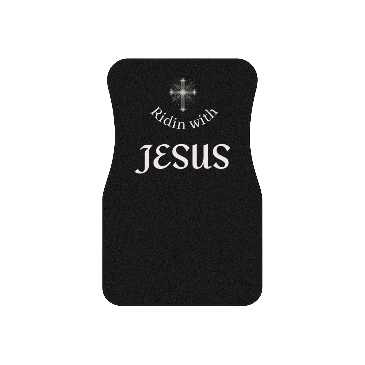 Car Mats Set, Ride with Jesus Black Floor Mats, Inspirational Car Accessories, Faith-based Car Decor, Religious Gift for Believers