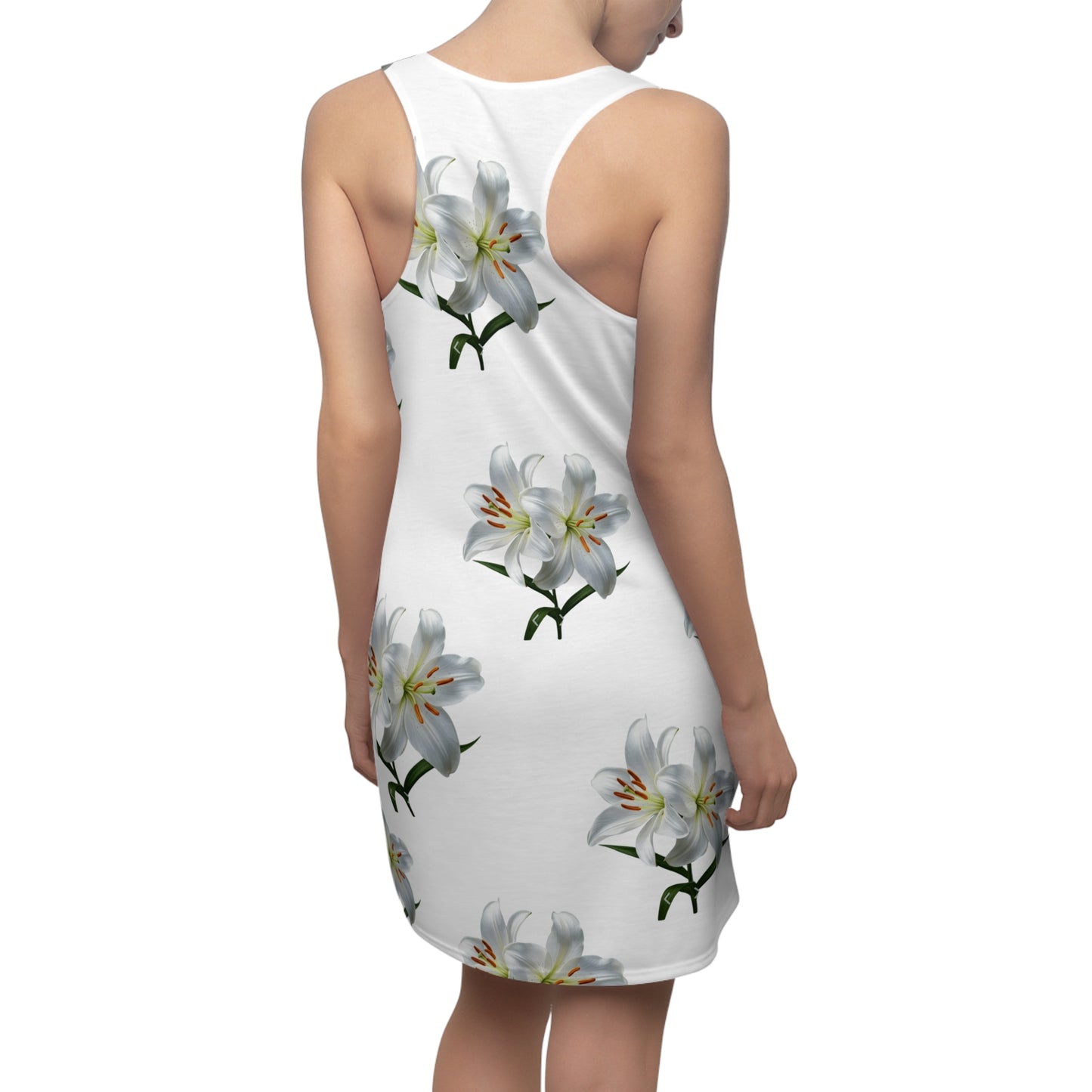 Women's Cut & Sew Racerback Dress (AOP) Perfect for any event on a warm day, stylish, sleek, comfortable Floral, Lilly design