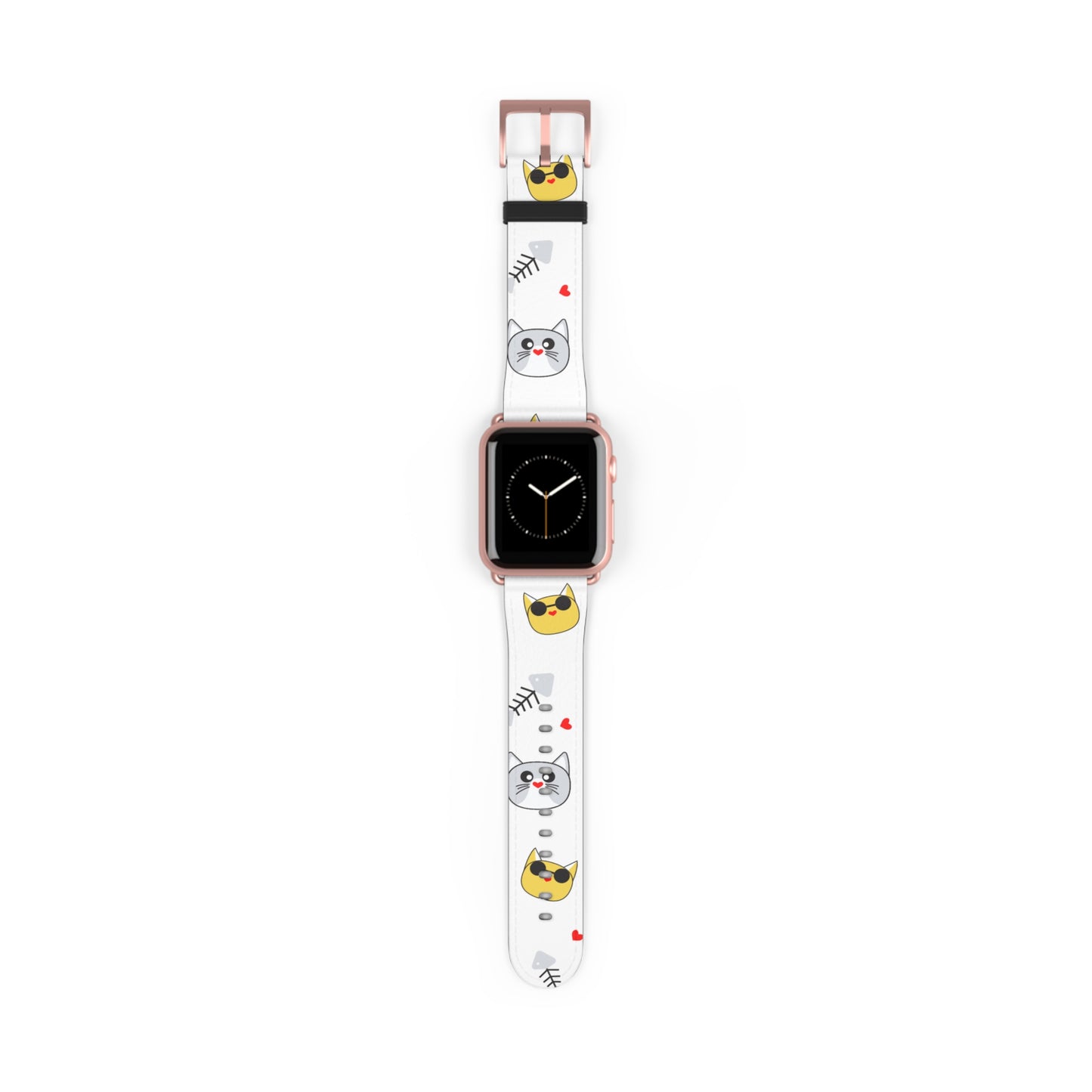 Cute Cat-Themed Watch Band, Kid's Gift, Pet Lover Accessory, Fun Watch Strap, Animal Print Watch Band, Fun Happy Cat Lover band