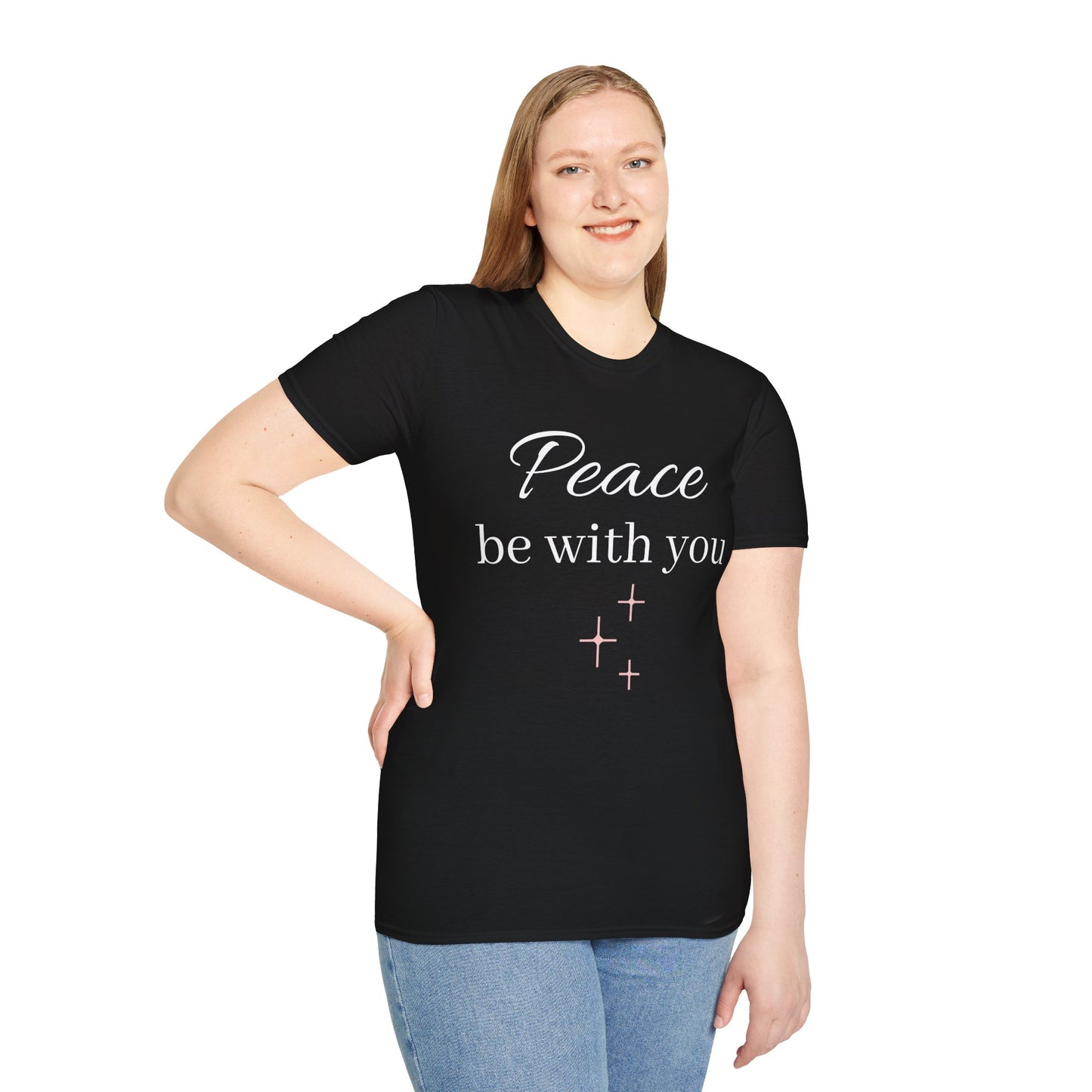 Inspirational Unisex Softstyle T-Shirt: 'May His Peace Be With You Always', Jesus tshirt