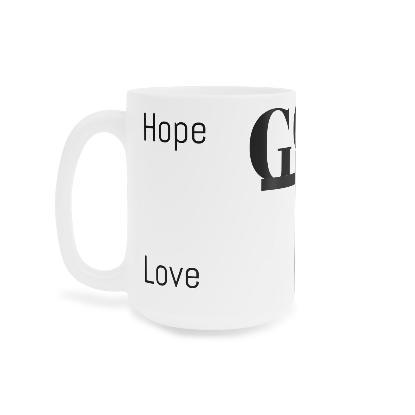 Inspirational Ceramic Mug - "God" with Hope & Love Designs – Perfect Gift for Faith & Encouragement