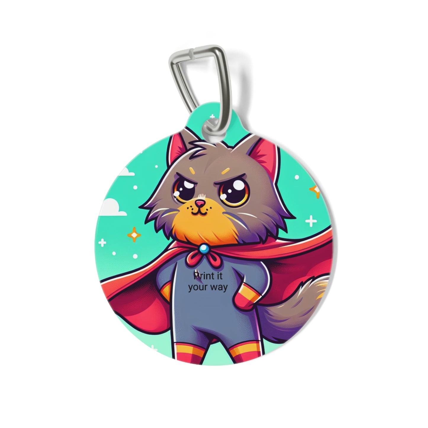 Superhero Cat Tag, Custom Pet Name Tag, Unique Cat Tag, Cute Cat Tag, Personalized Pet Accessories, Pet Gift, Cat Lovers