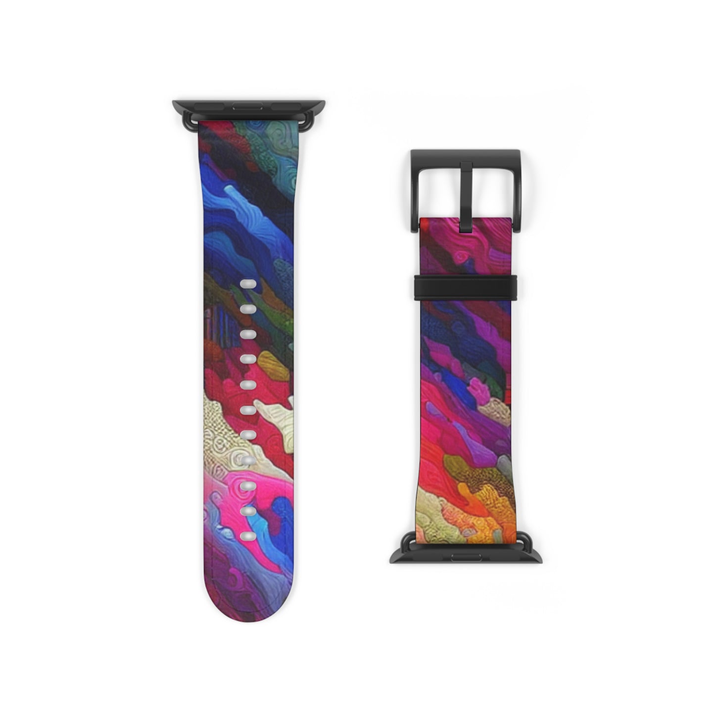 Vibrant Art Watch Band, Colorful Adjustable Strap, Unique Accessory for Any Occasion, Trendy Gift for Him/Her, Stylish Camou Fitness Band