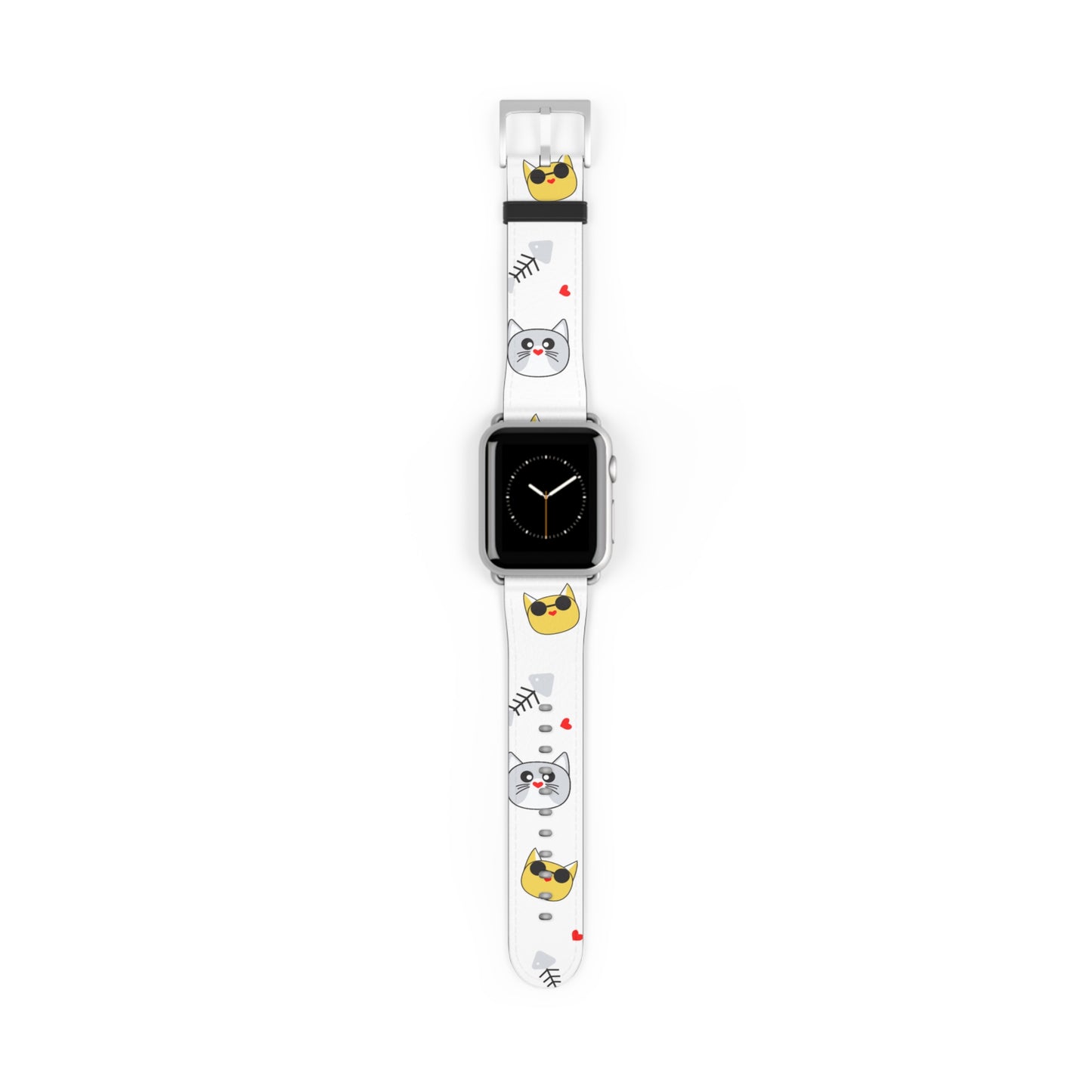 Cute Cat-Themed Watch Band, Kid's Gift, Pet Lover Accessory, Fun Watch Strap, Animal Print Watch Band, Fun Happy Cat Lover band