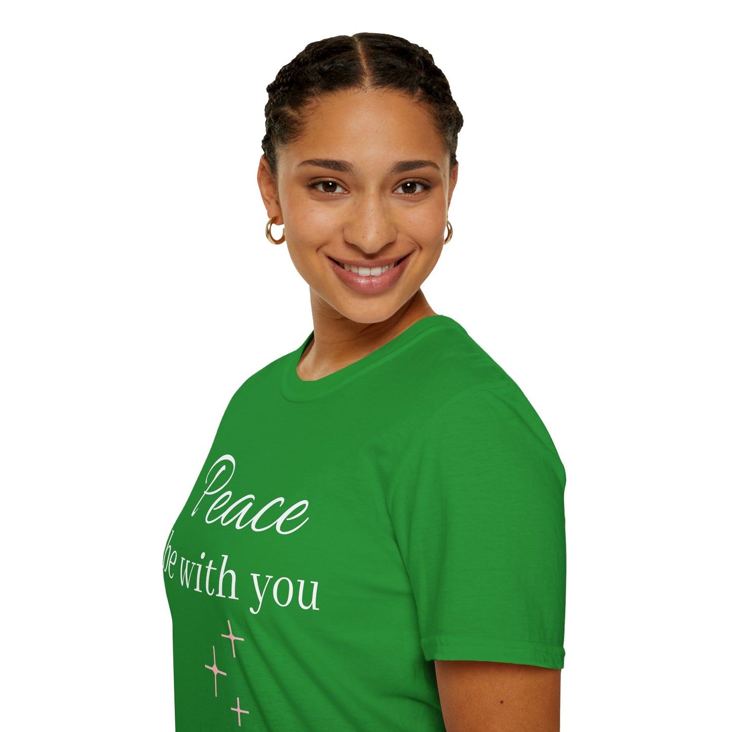 Inspirational Unisex Softstyle T-Shirt: 'May His Peace Be With You Always', Jesus tshirt