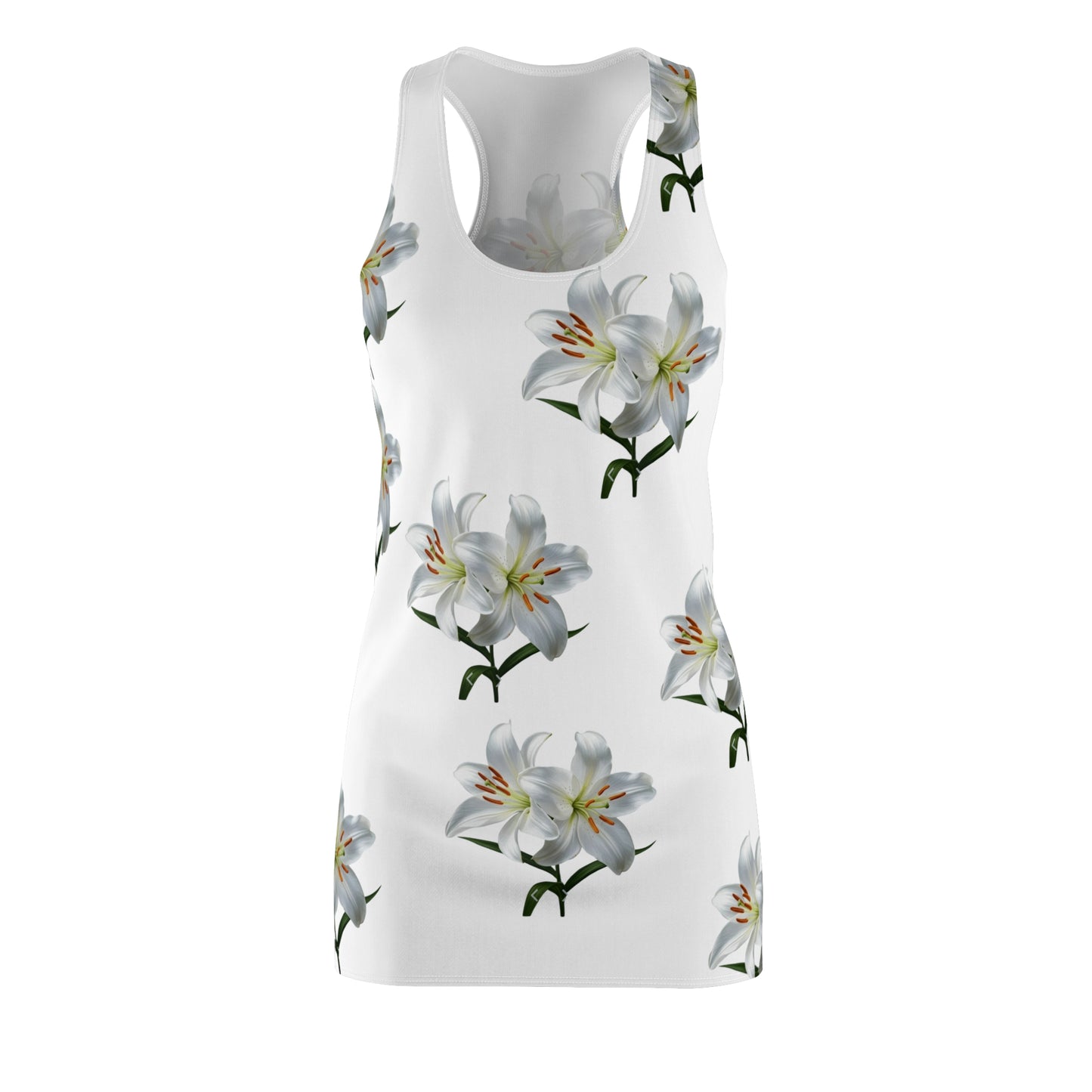 Women's Cut & Sew Racerback Dress (AOP) Perfect for any event on a warm day, stylish, sleek, comfortable Floral, Lilly design