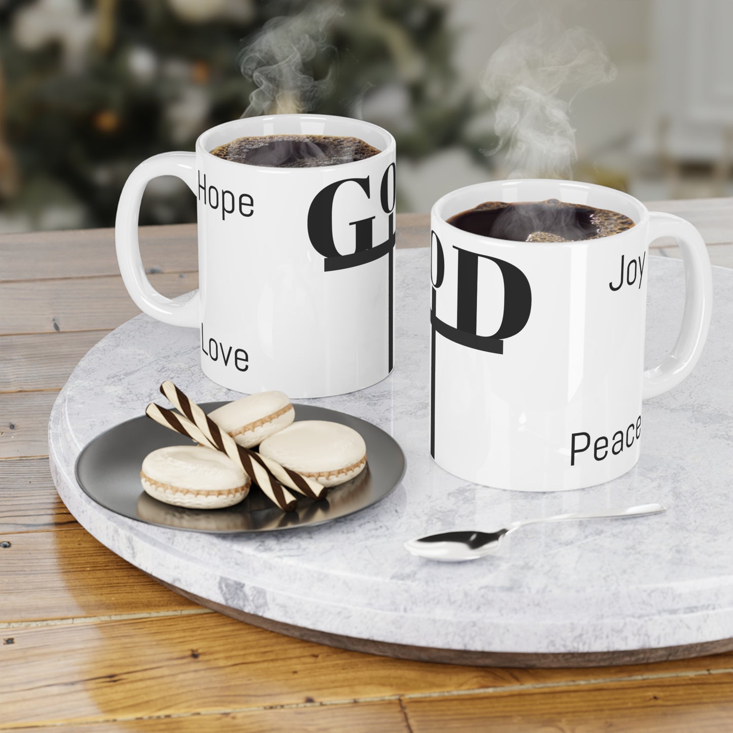 Inspirational Ceramic Mug - "God" with Hope & Love Designs – Perfect Gift for Faith & Encouragement