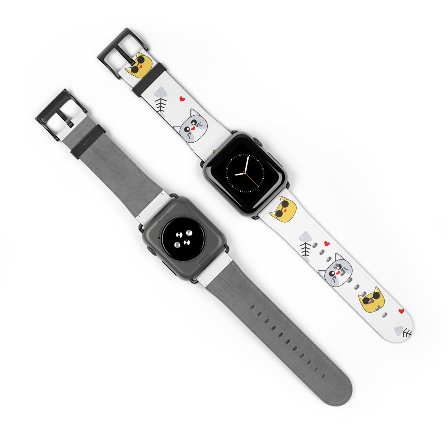 Cute Cat-Themed Watch Band, Kid's Gift, Pet Lover Accessory, Fun Watch Strap, Animal Print Watch Band, Fun Happy Cat Lover band