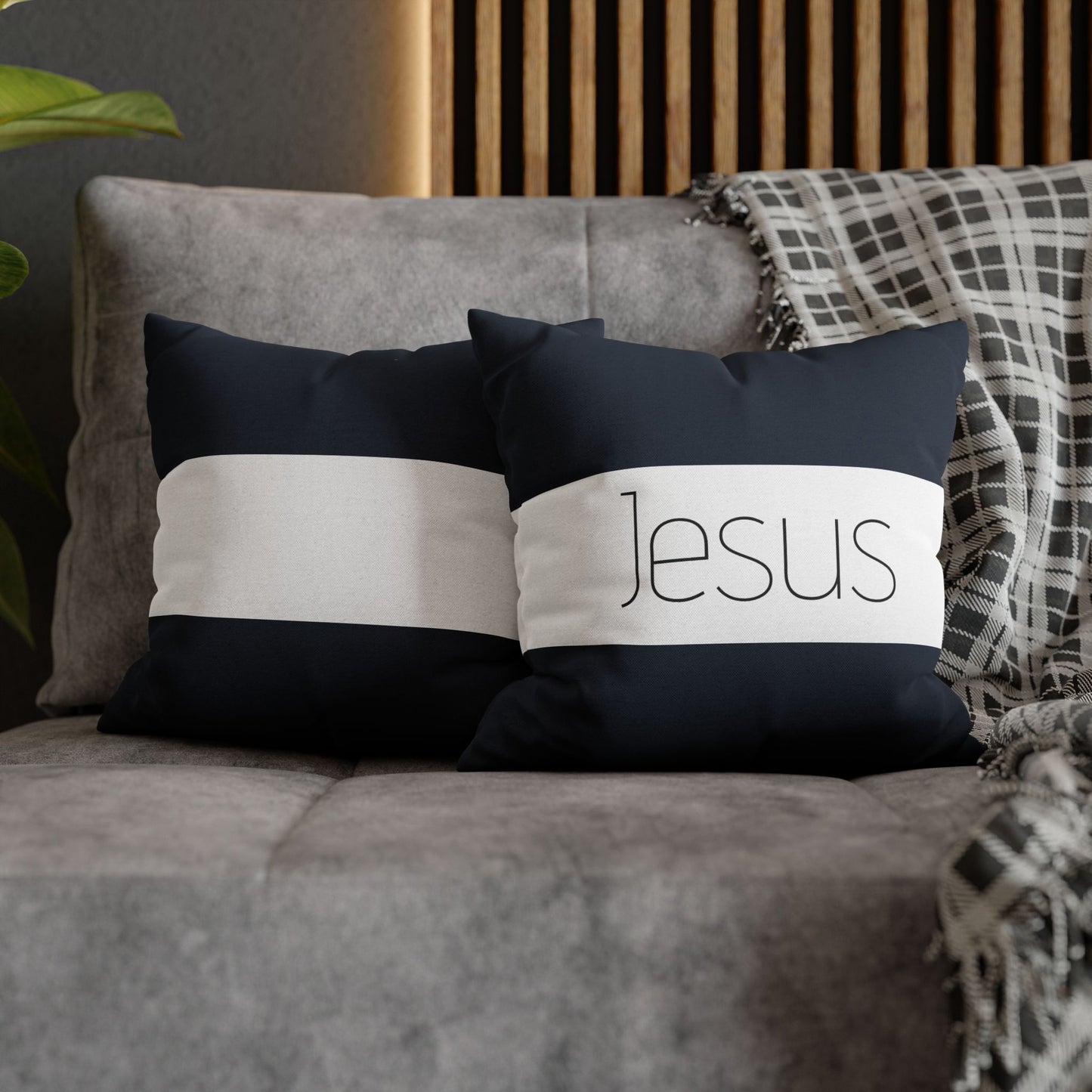 Inspirational Jesus Square Pillowcase - Modern Christian Decor, Christian comfort Decor