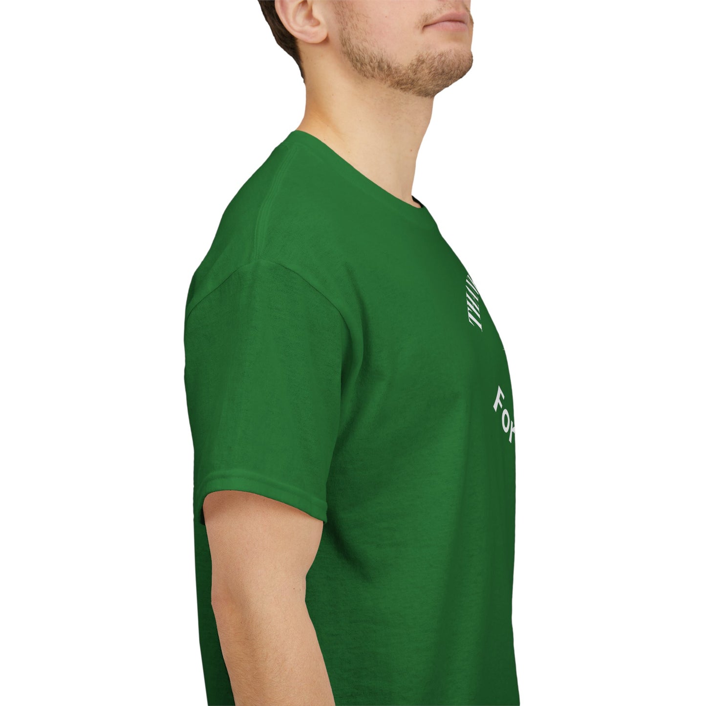 "Father's Day, Dad thankful for bloodline" Minimalist Unisex Heavy Cotton Tee with Cross Design, God cotton tee