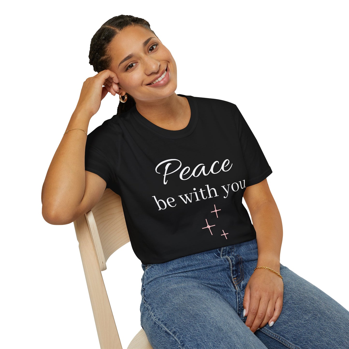 Inspirational Unisex Softstyle T-Shirt: 'May His Peace Be With You Always', Jesus tshirt